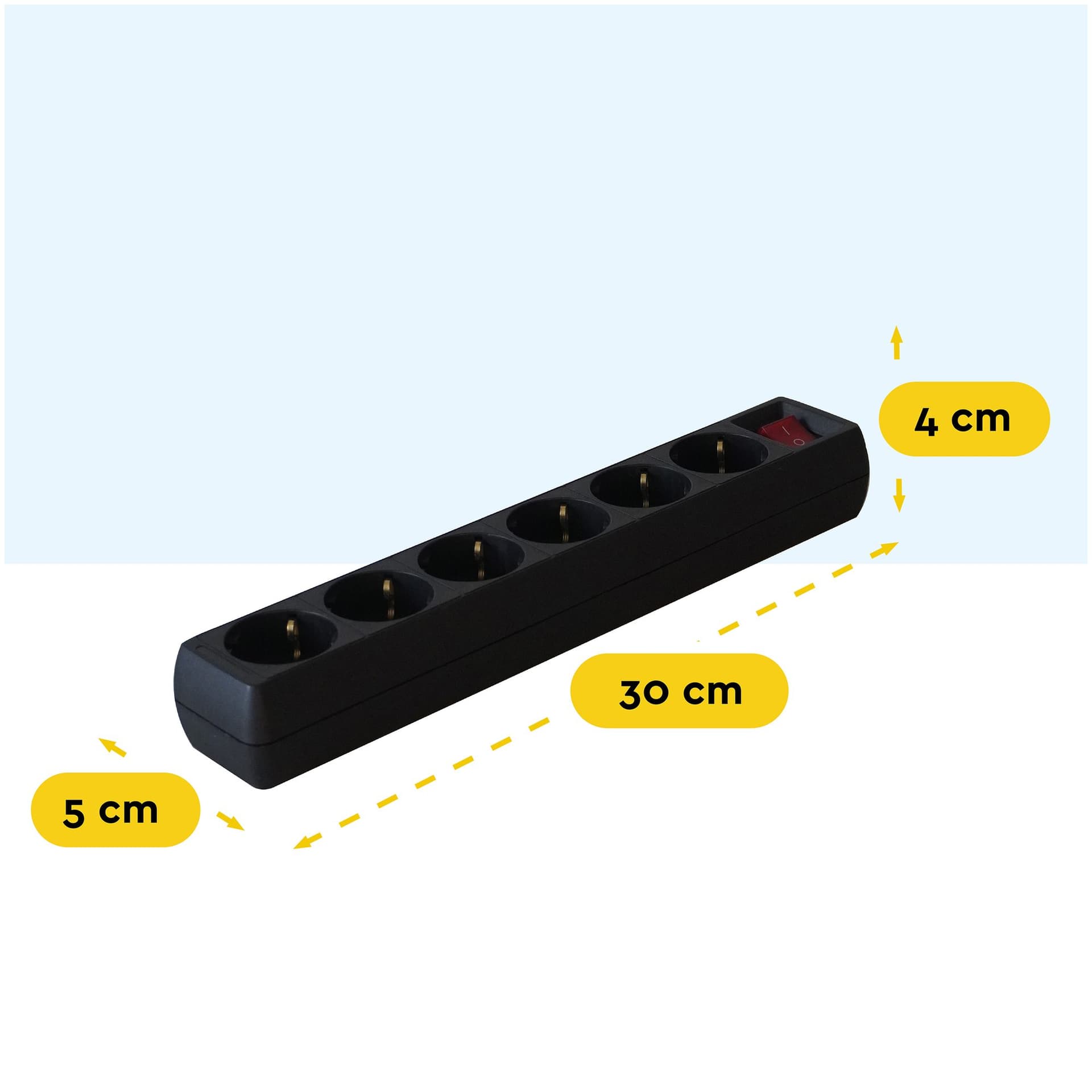 Stekkerdoos BRASQ 6 voudig 5 meter zwart 2