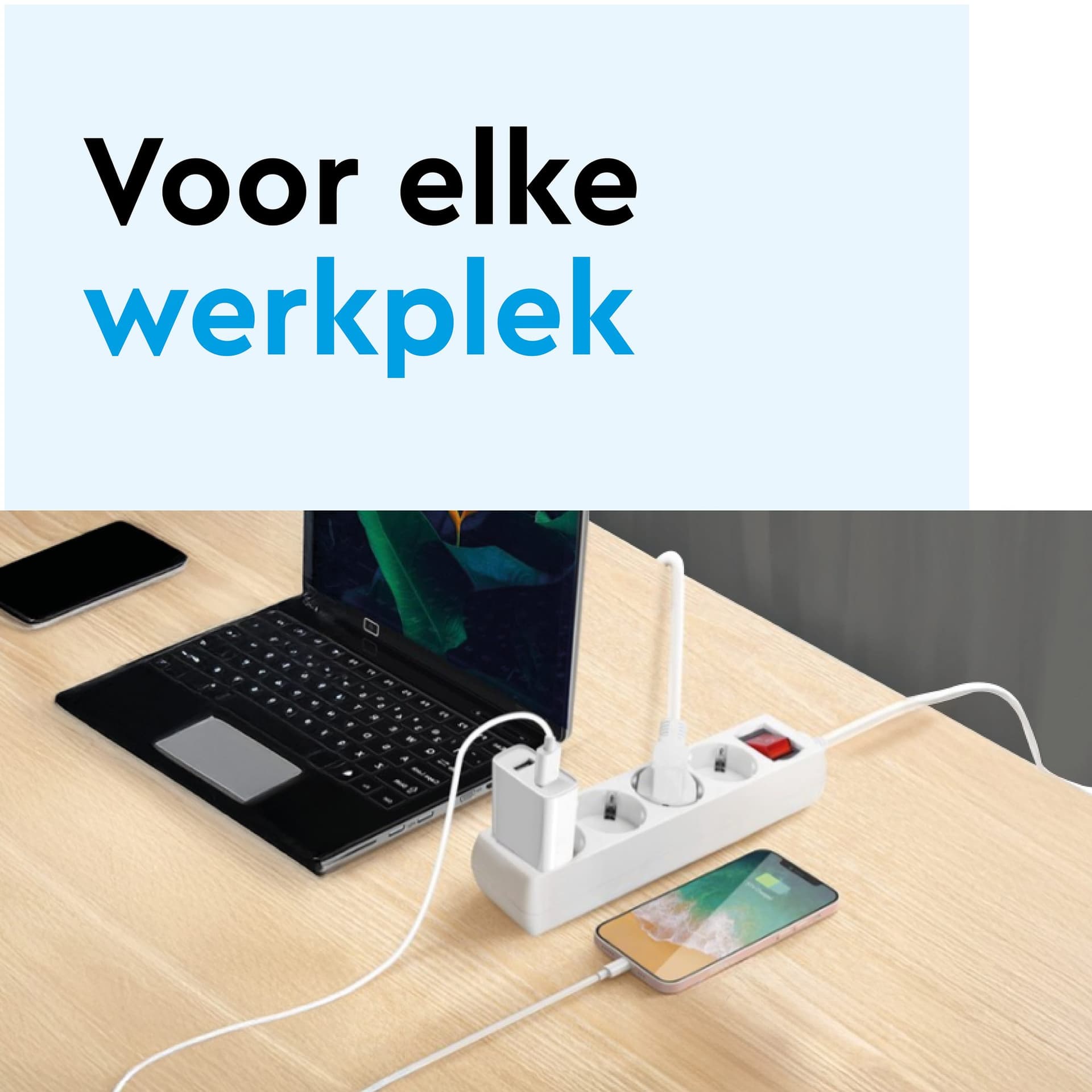 Stekkerdoos BRASQ 6 voudig 5 meter zwart 8