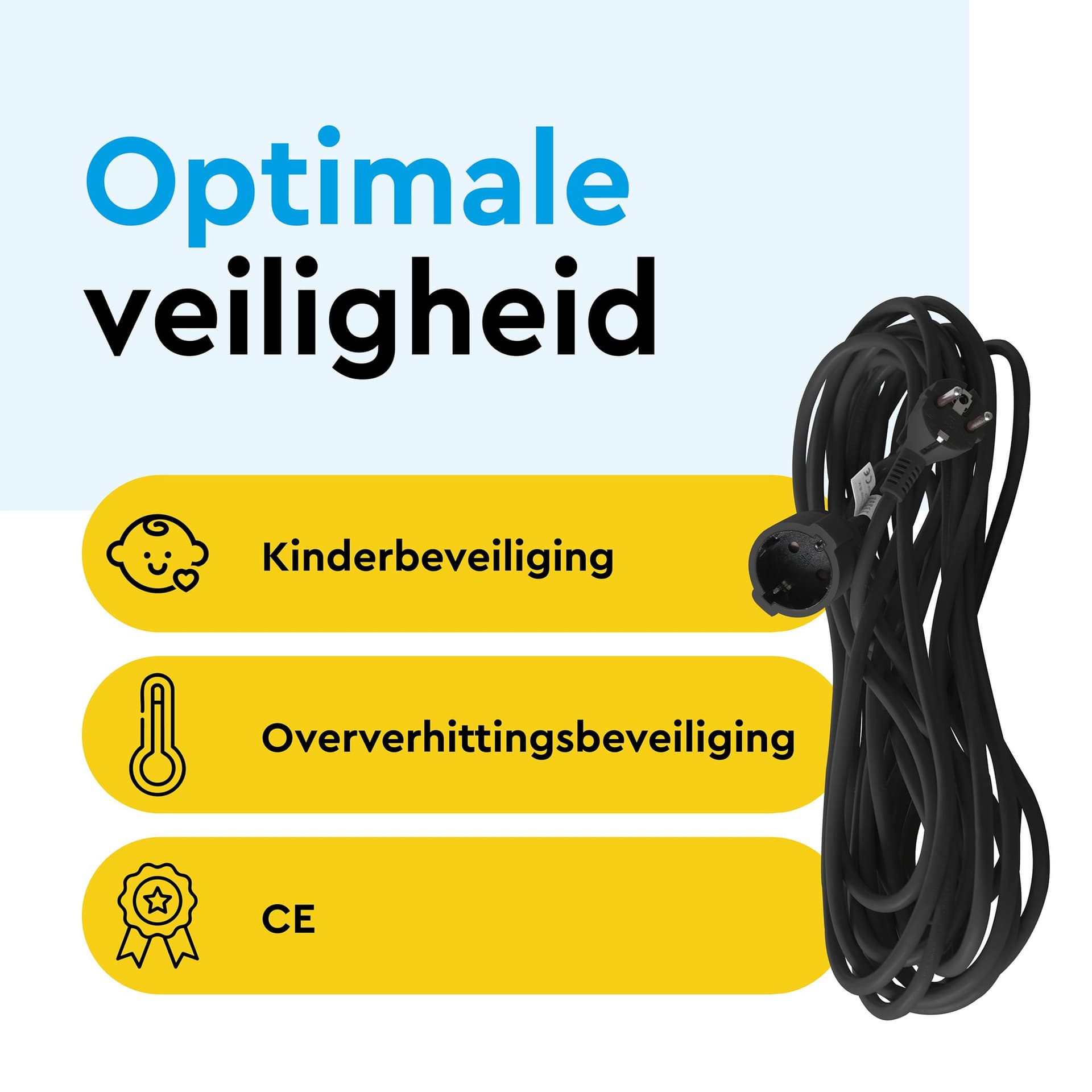 Verlengkabel BRASQ 20m zwart 3