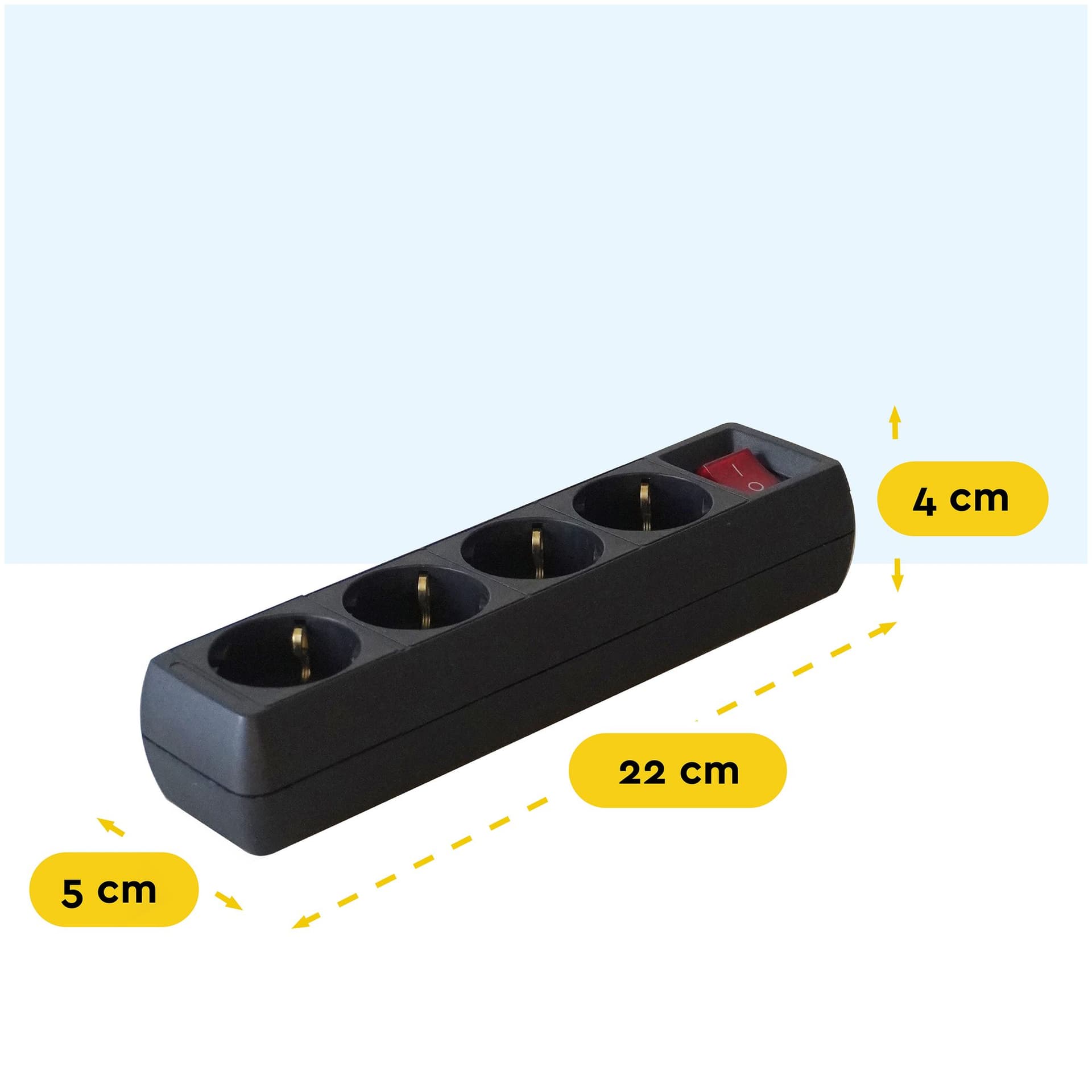 Stekkerdoos BRASQ 4 voudig 5 meter zwart 2