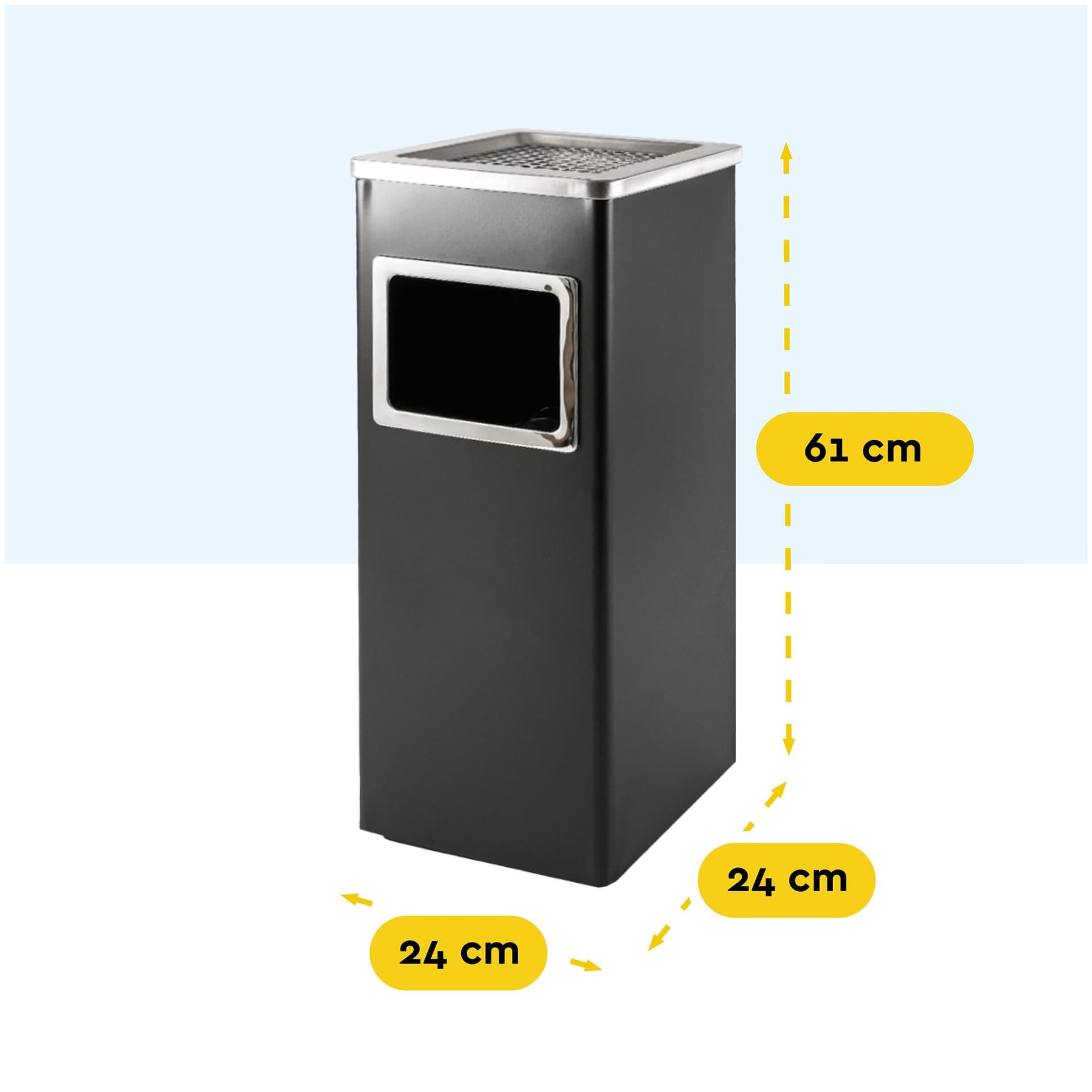 Afvalbak met asbak BRASQ 16 liter AT600 zwart 2
