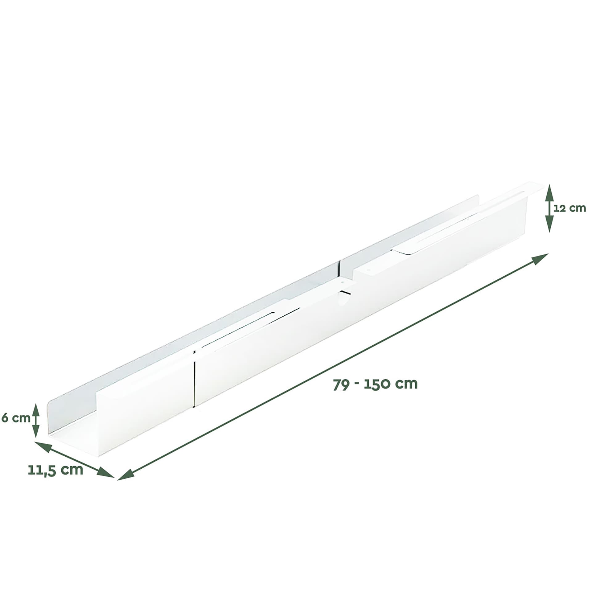 Kabelgoot BRASQ verstelbaar 75-150cm CT100 wit 2