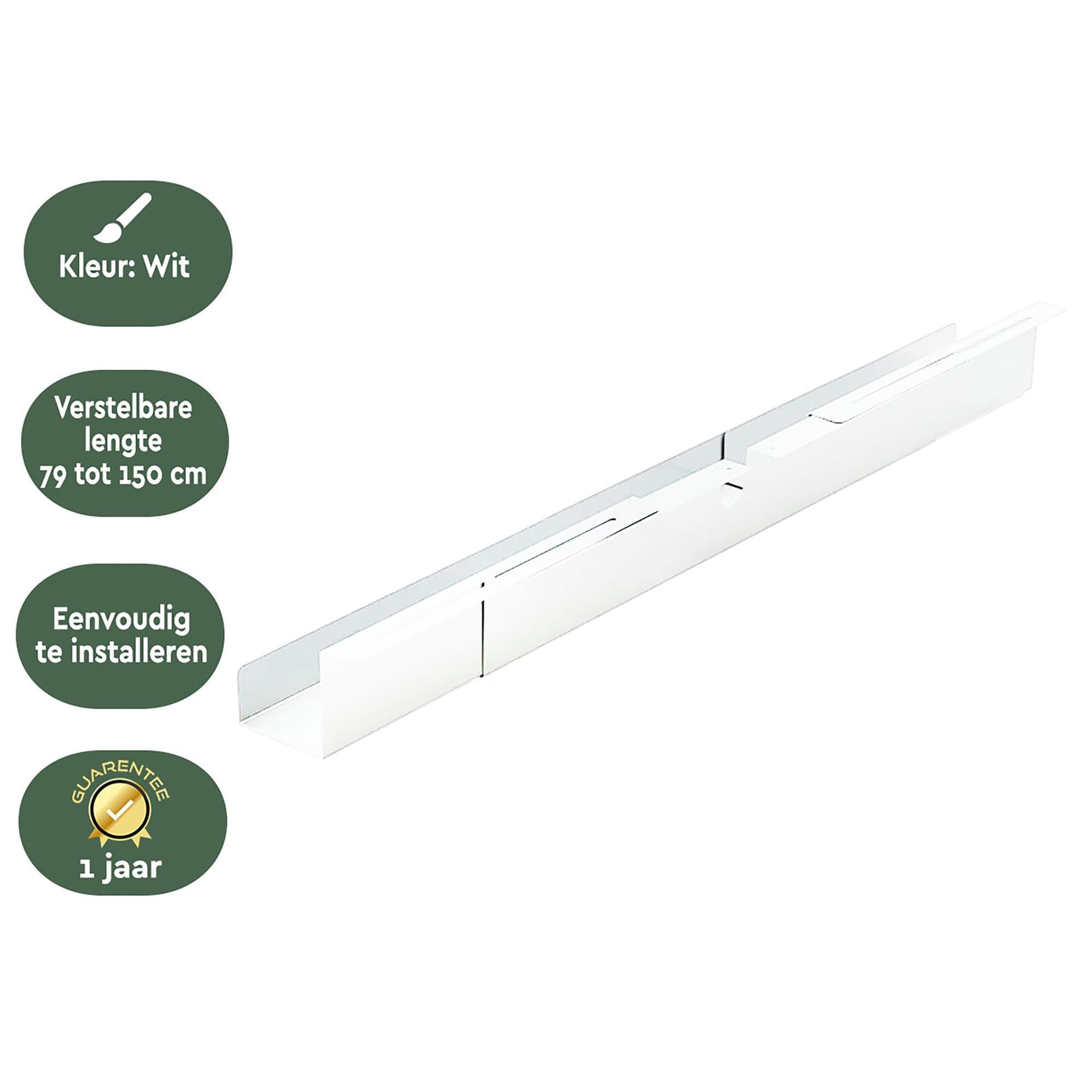 Kabelgoot BRASQ verstelbaar 75-150cm CT100 wit 3