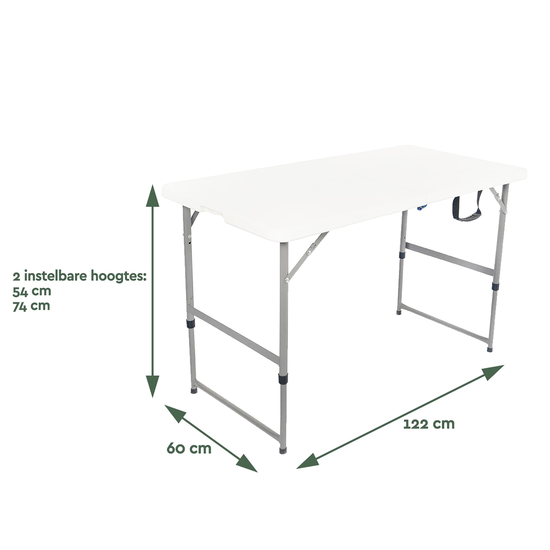 Vouwtafel BRASQ 120x60x74cm FC120 wit 2