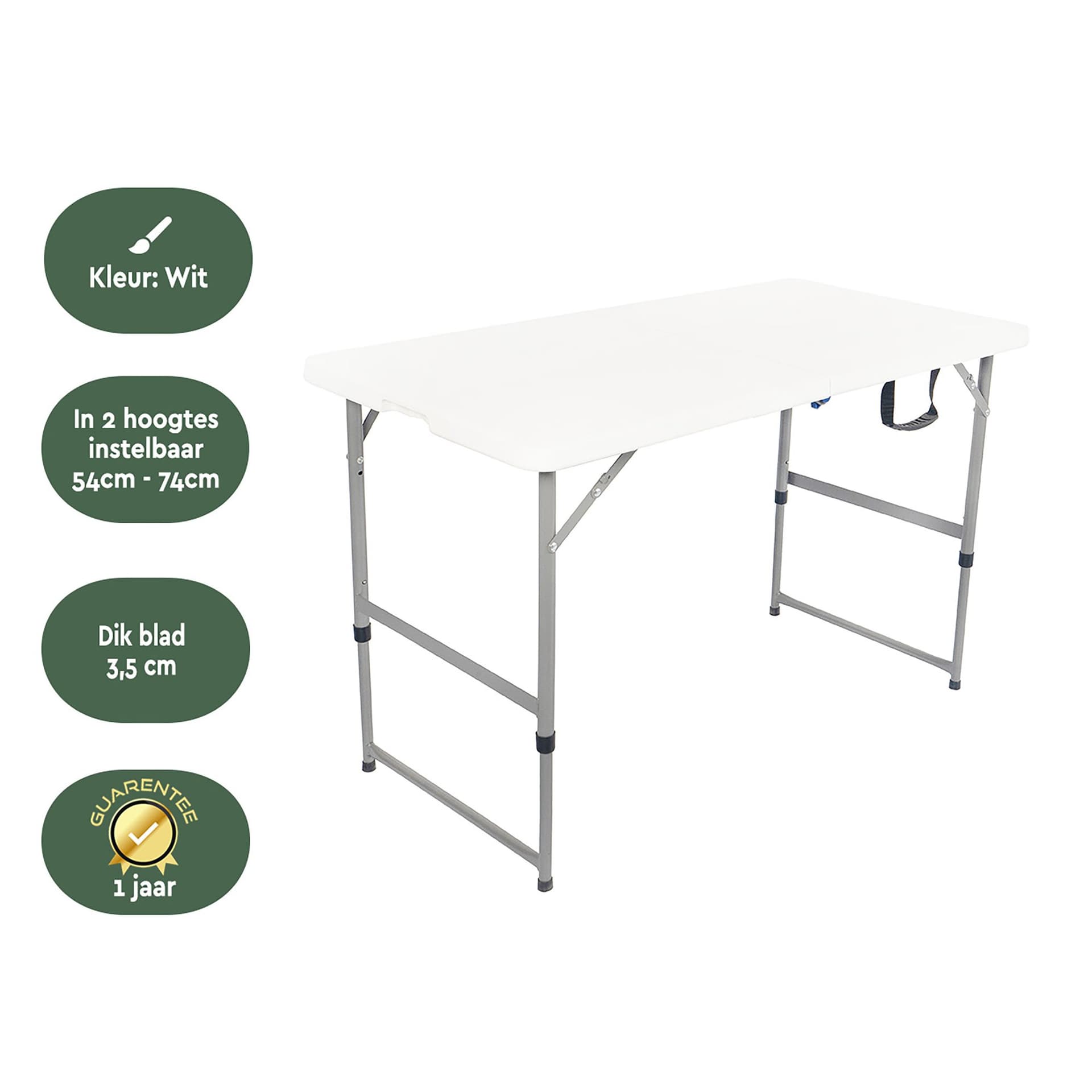 Vouwtafel BRASQ 120x60x74cm FC120 wit 3