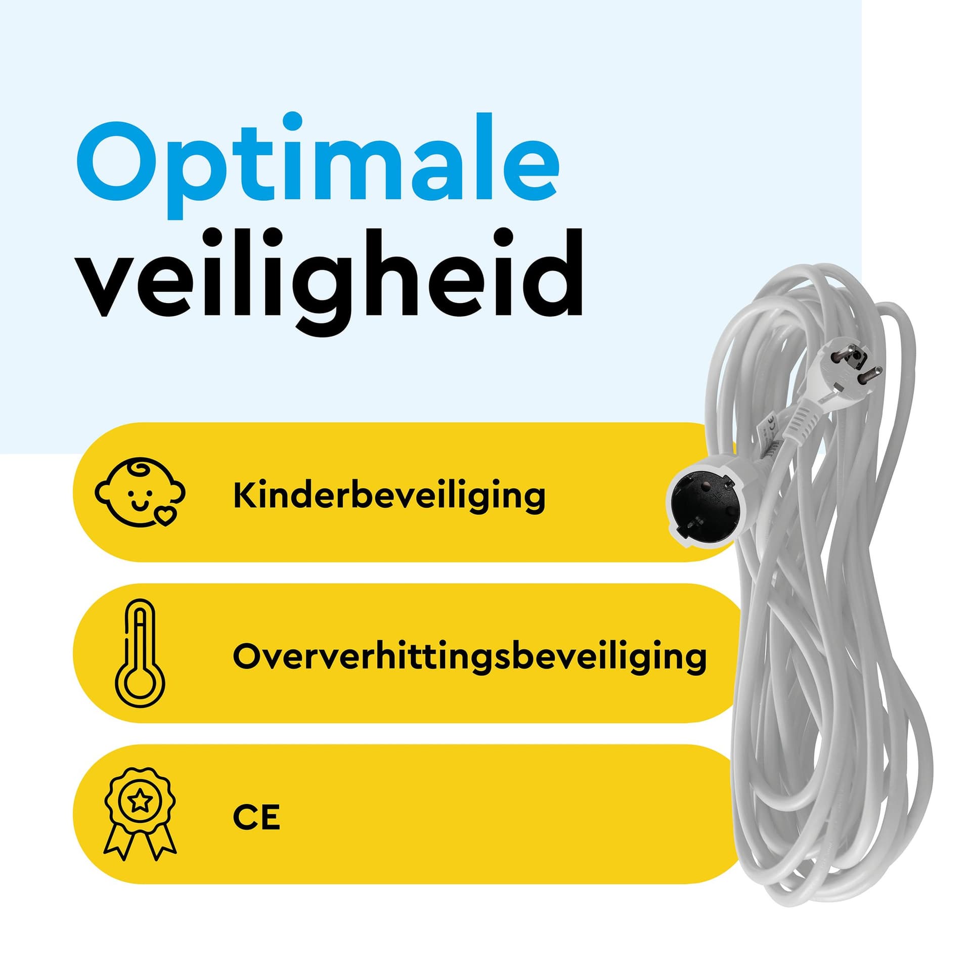 Verlengkabel BRASQ 30m wit 3