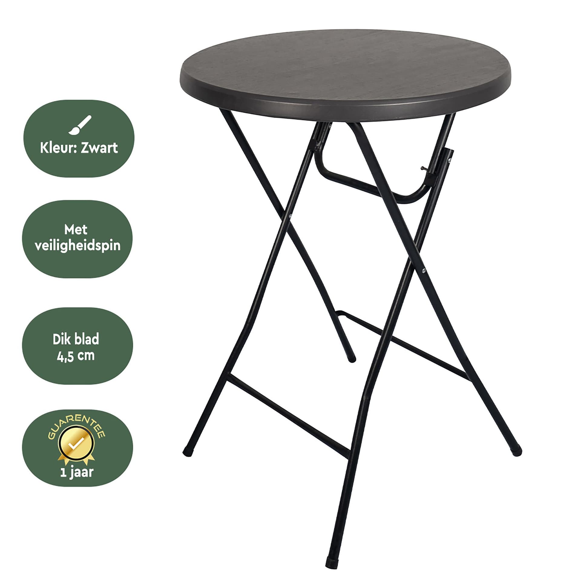 Statafel BRASQ 80cm BT100 zwart 3