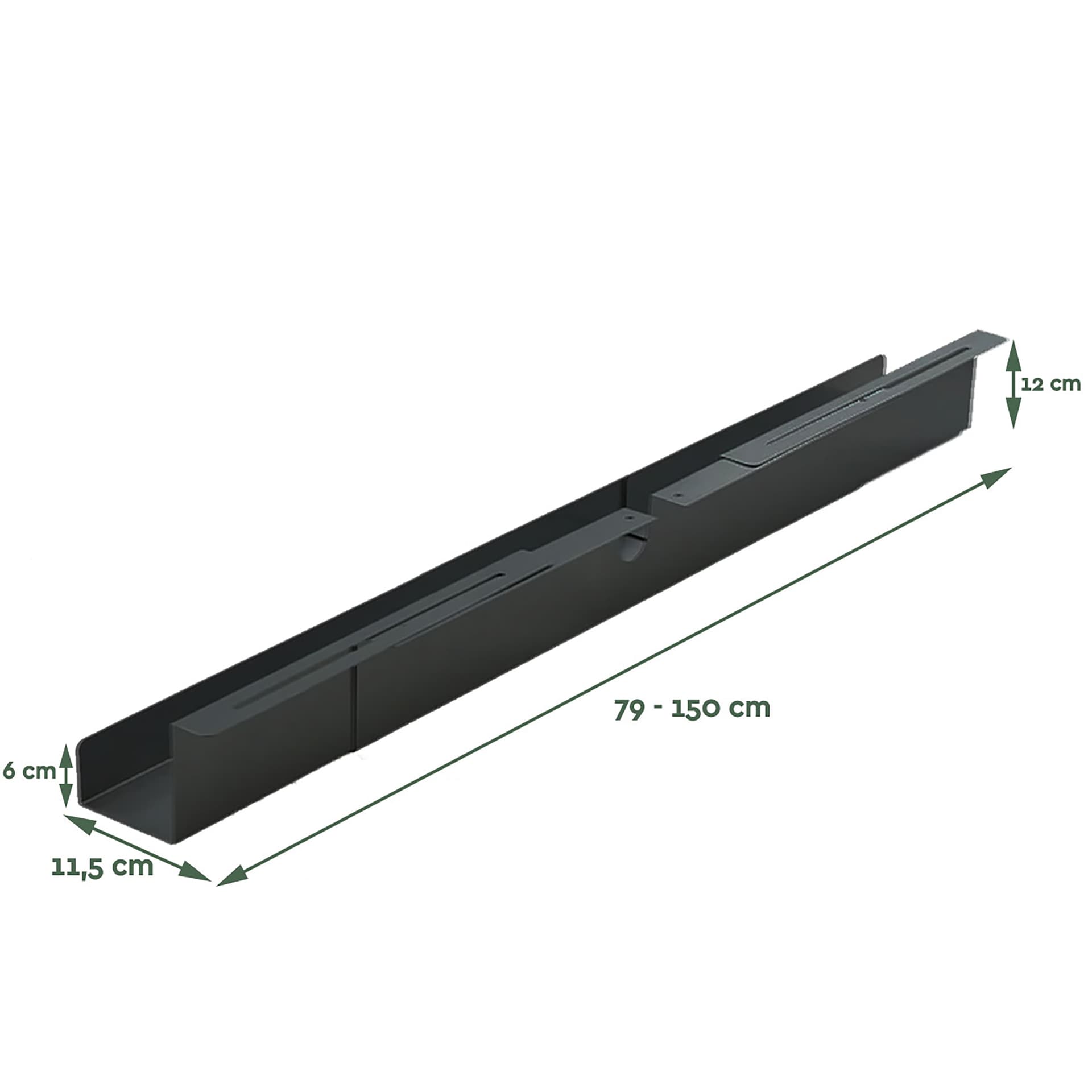 Kabelgoot BRASQ verstelbaar 75-150cm CT100 zwart 3