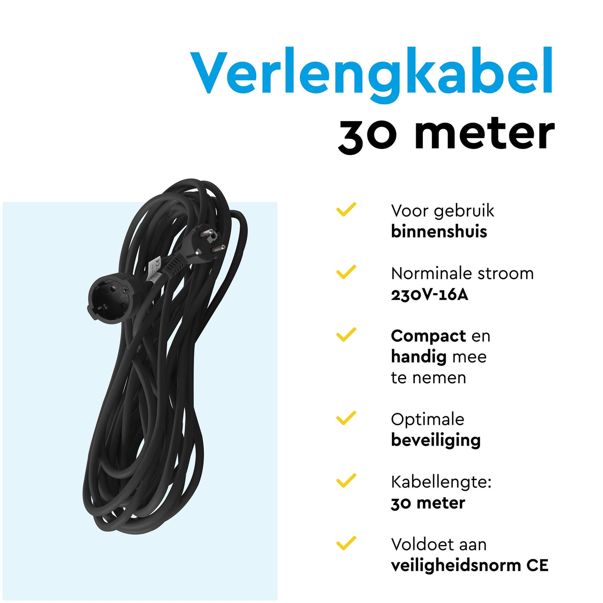 Verlengkabel BRASQ 30m zwart 3