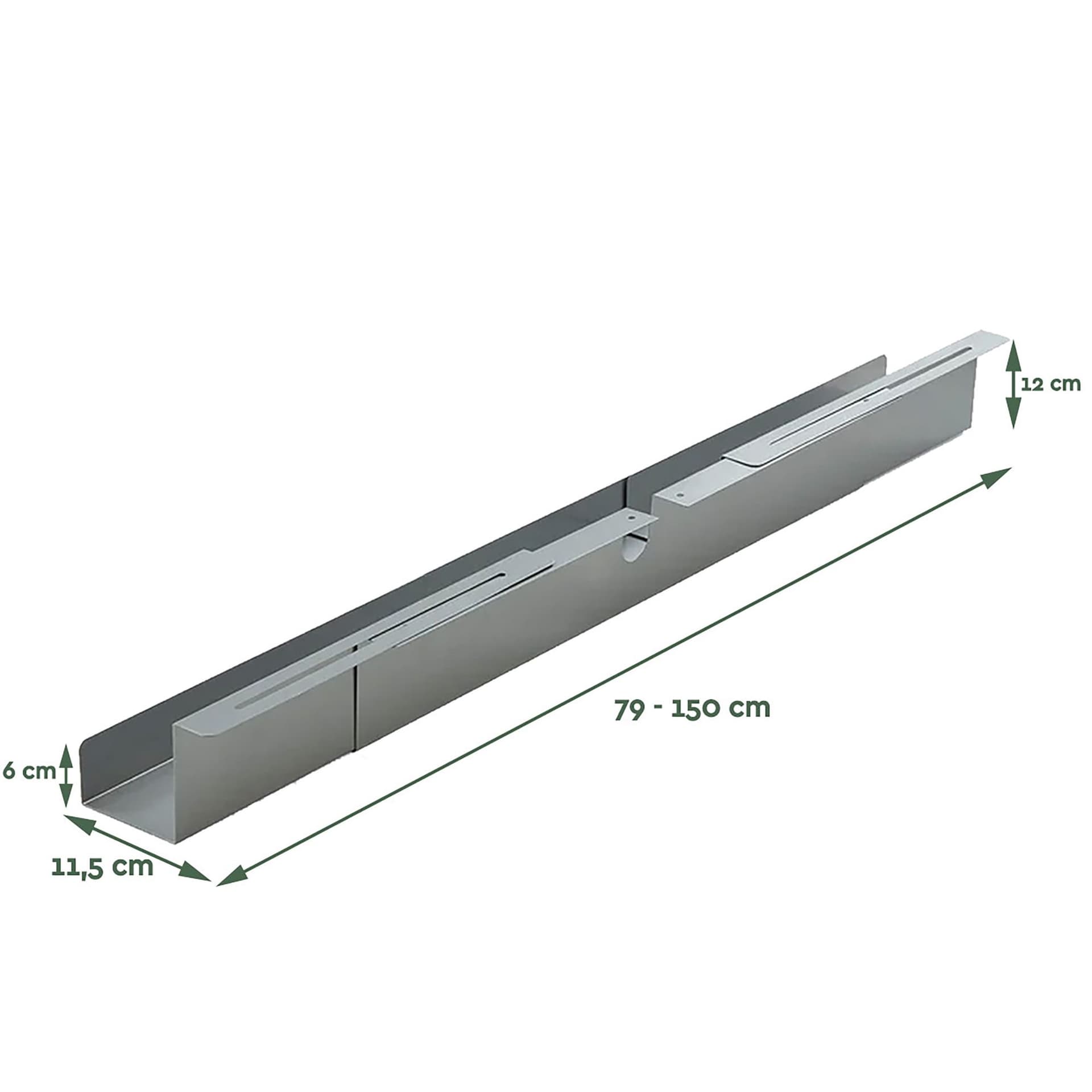 Kabelgoot BRASQ verstelbaar 75-150cm CT100 zilver 2