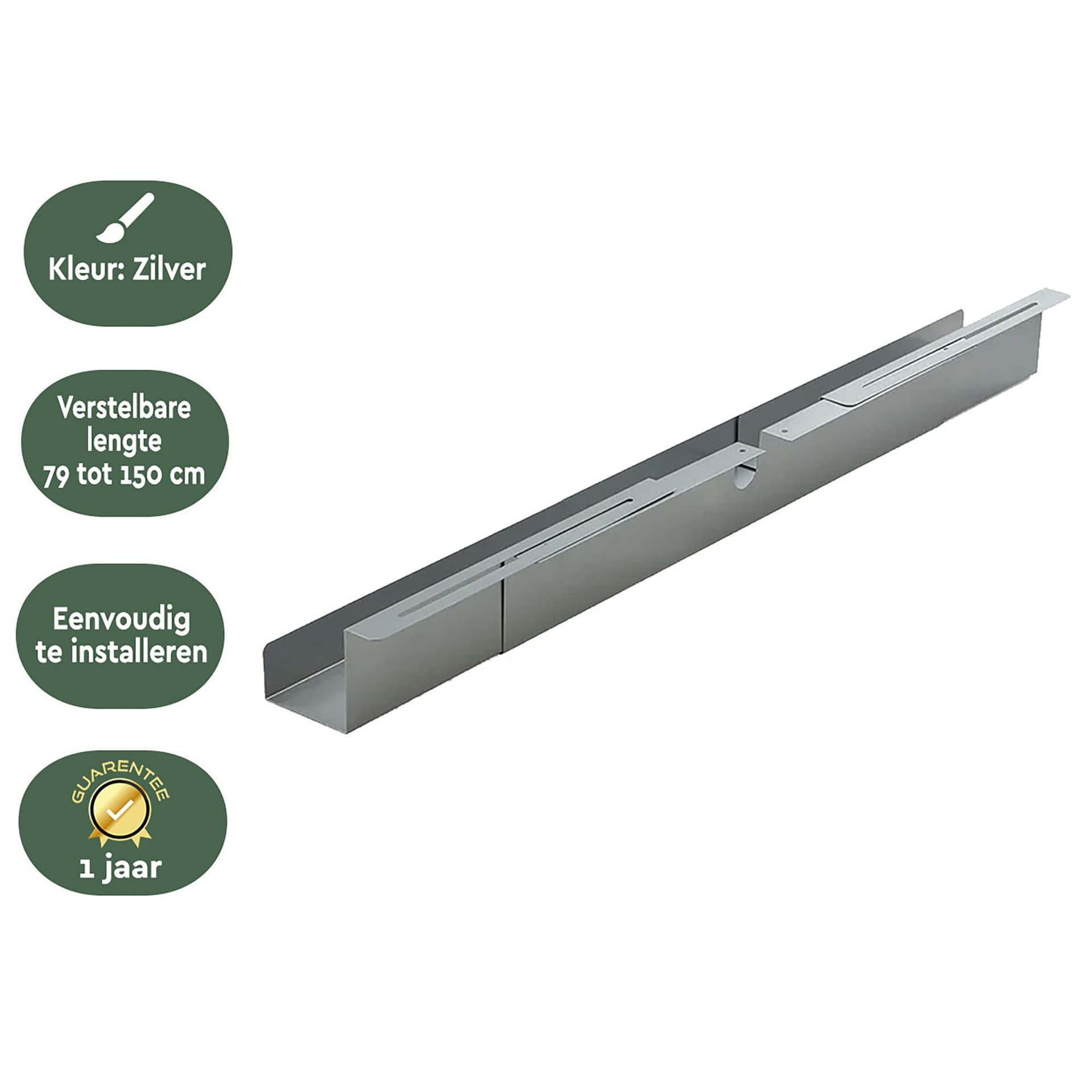 Kabelgoot BRASQ verstelbaar 75-150cm CT100 zilver 3