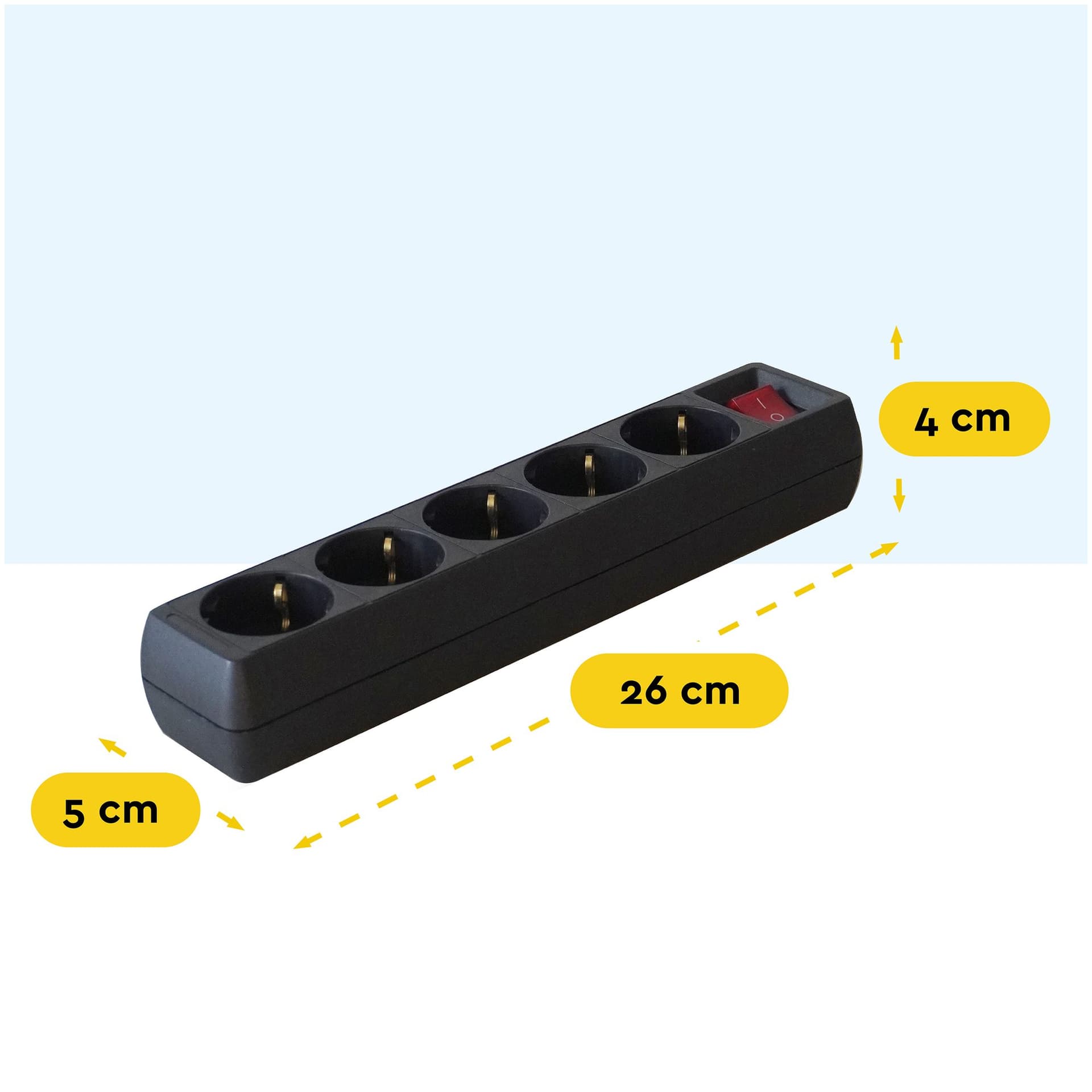 Stekkerdoos BRASQ 5 voudig 5 meter zwart 2