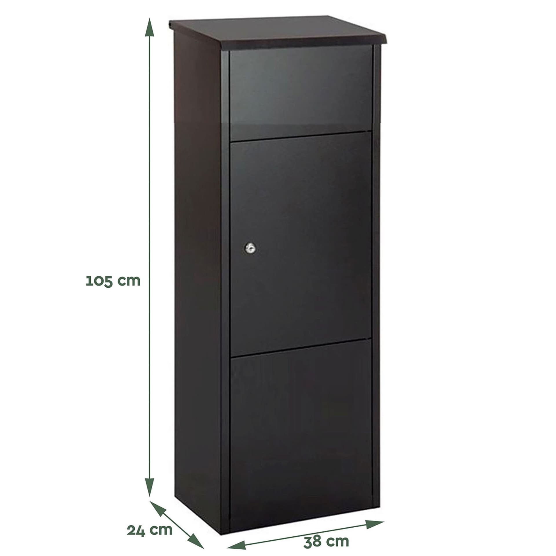 Pakketbrievenbus BRASQ 105x38x24cm PB400 Zwart 2