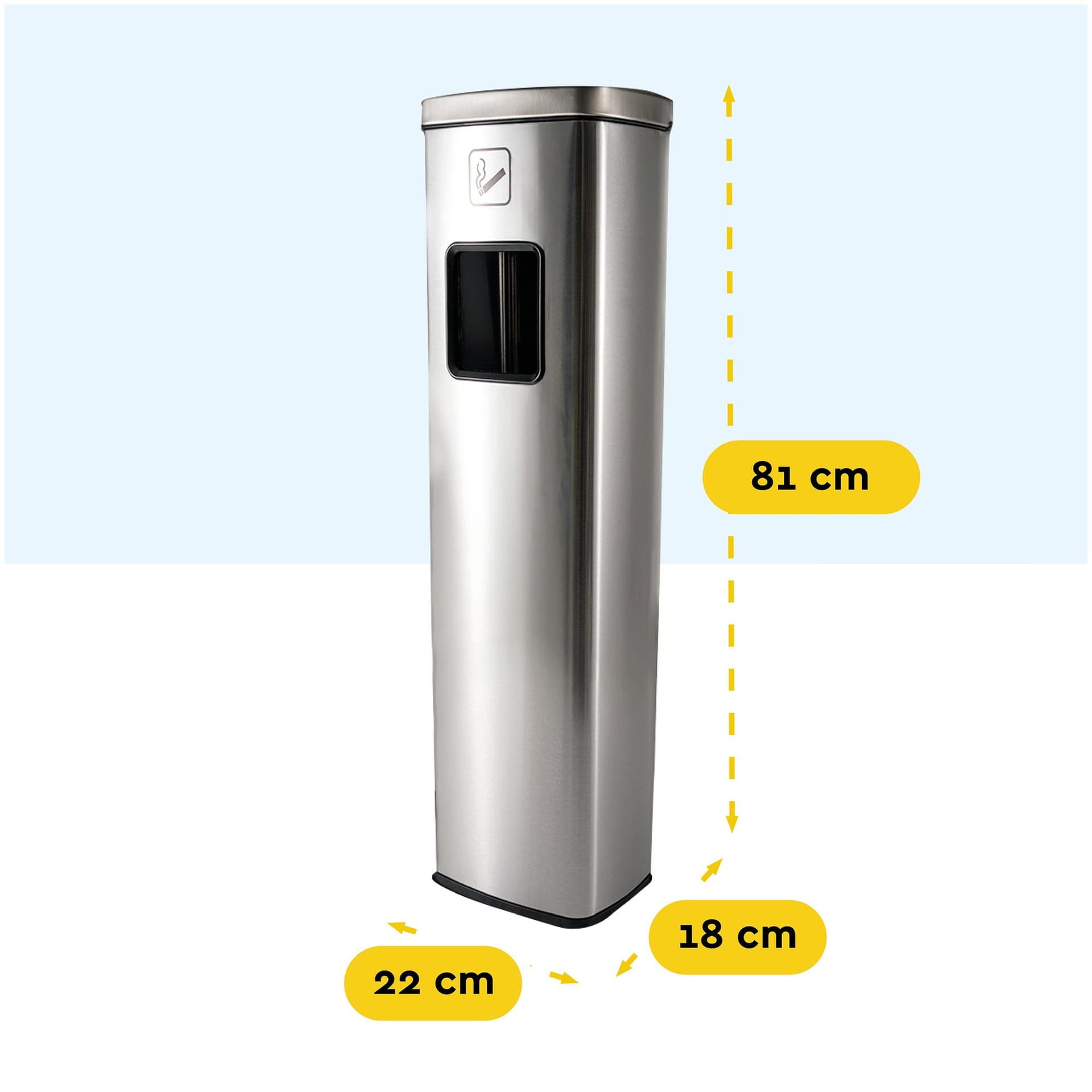 Afvalbak met asbak BRASQ 20 liter AT400 rvs 2