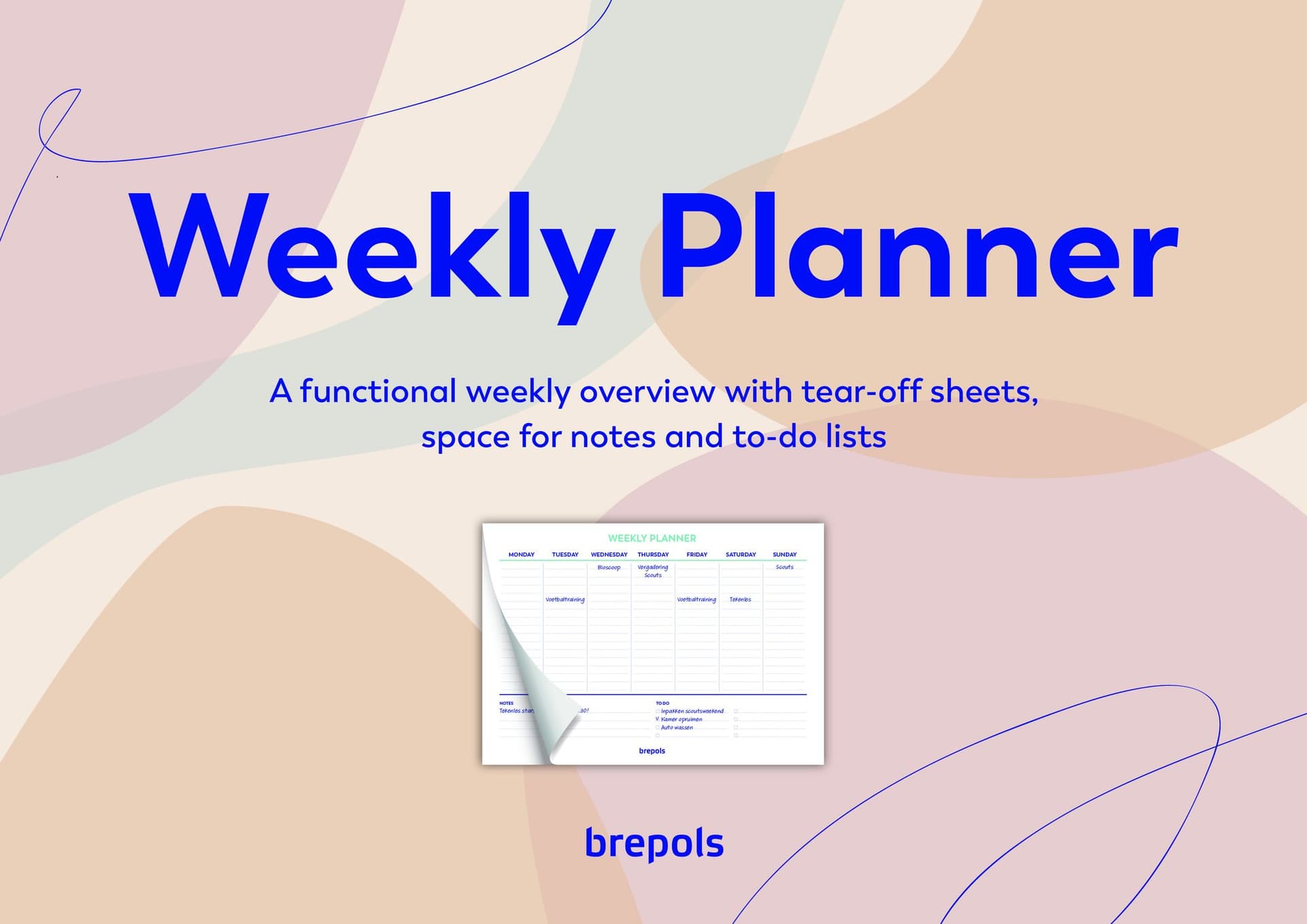 Planner Brepols Weekly A4 7dagen/1pagina horizontaal assorti