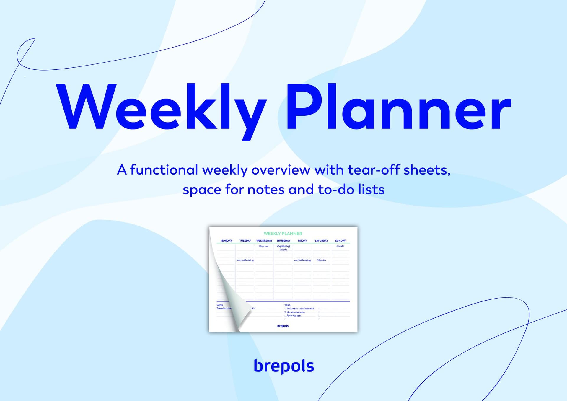 Planner Brepols Weekly A4 7dagen/1pagina horizontaal assorti 2