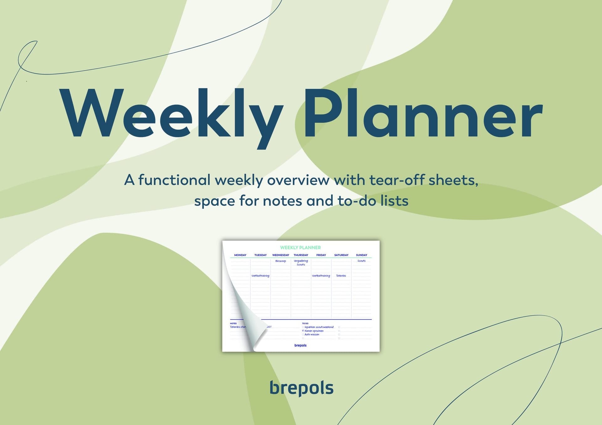 Planner Brepols Weekly A4 7dagen/1pagina horizontaal assorti 3