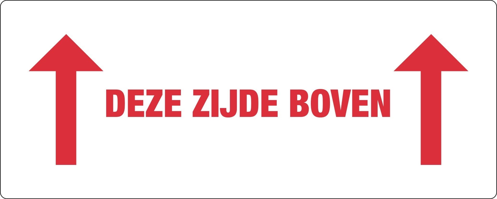 Waarschuwingsetiket IEZZY deze zijde boven 150mmx60mm 500 stuks