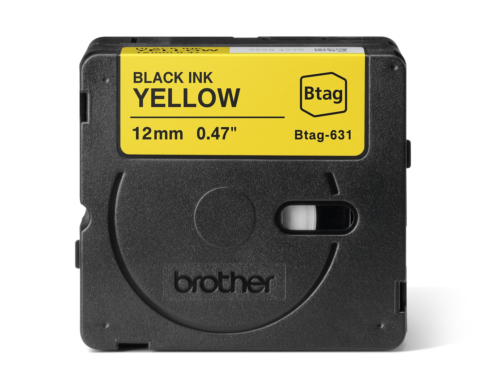 Labeltape Brother P-touch Btag-631 standaard 12mm zwart op geel 2
