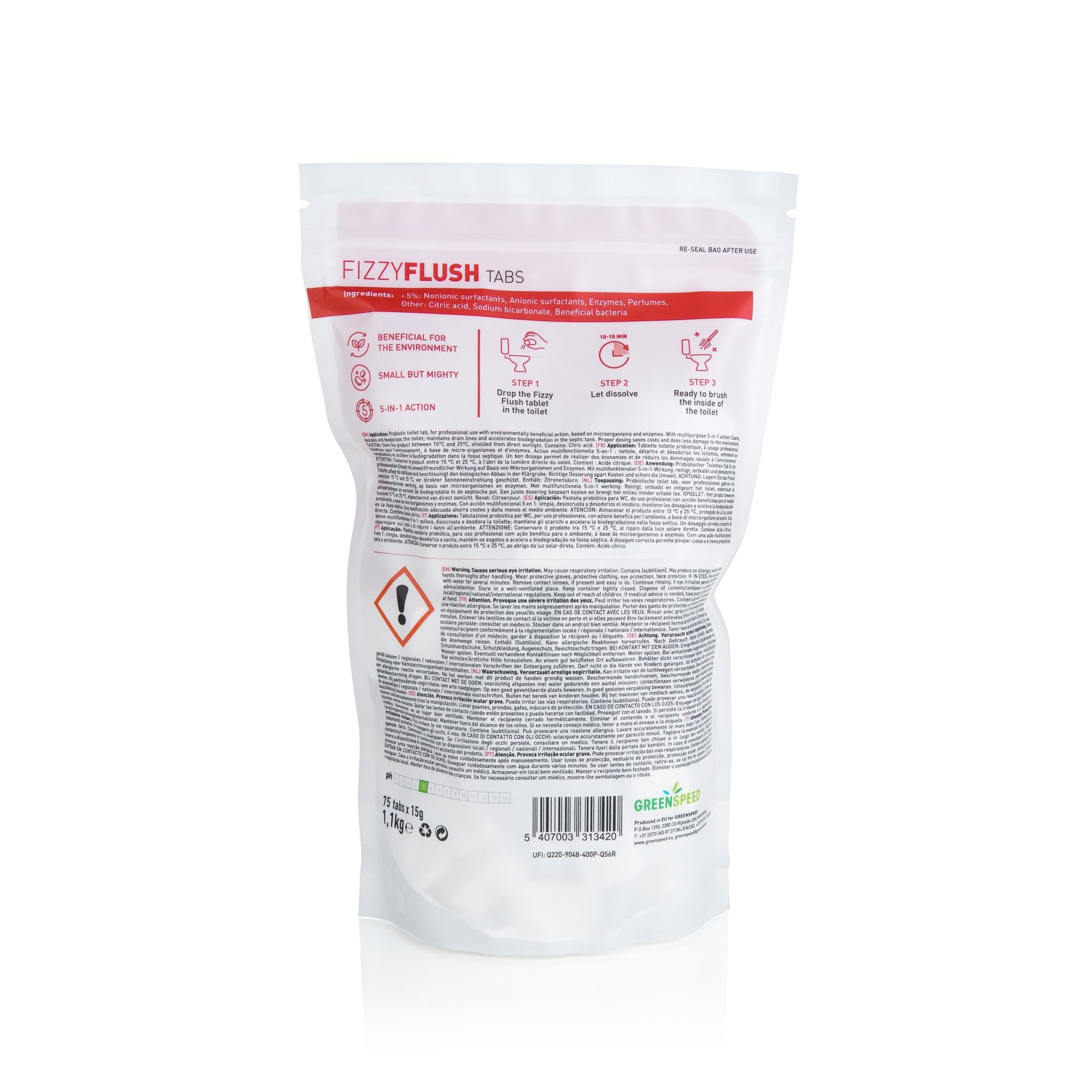 Toiletreinigingstablet Greenspeed Fizzy Flush 15g 75 stuks 2