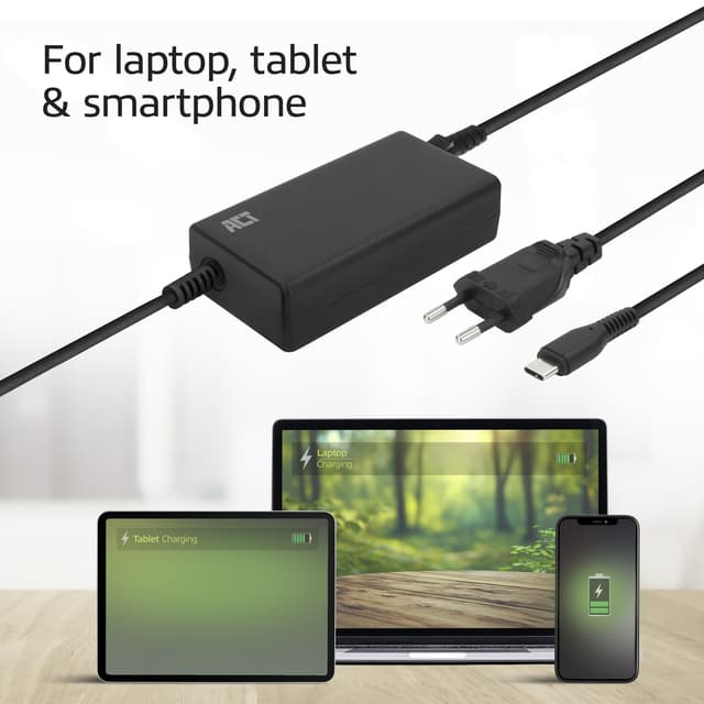 Laptop Oplader ACT USB-C Power Delivery 65W 3mtr 6