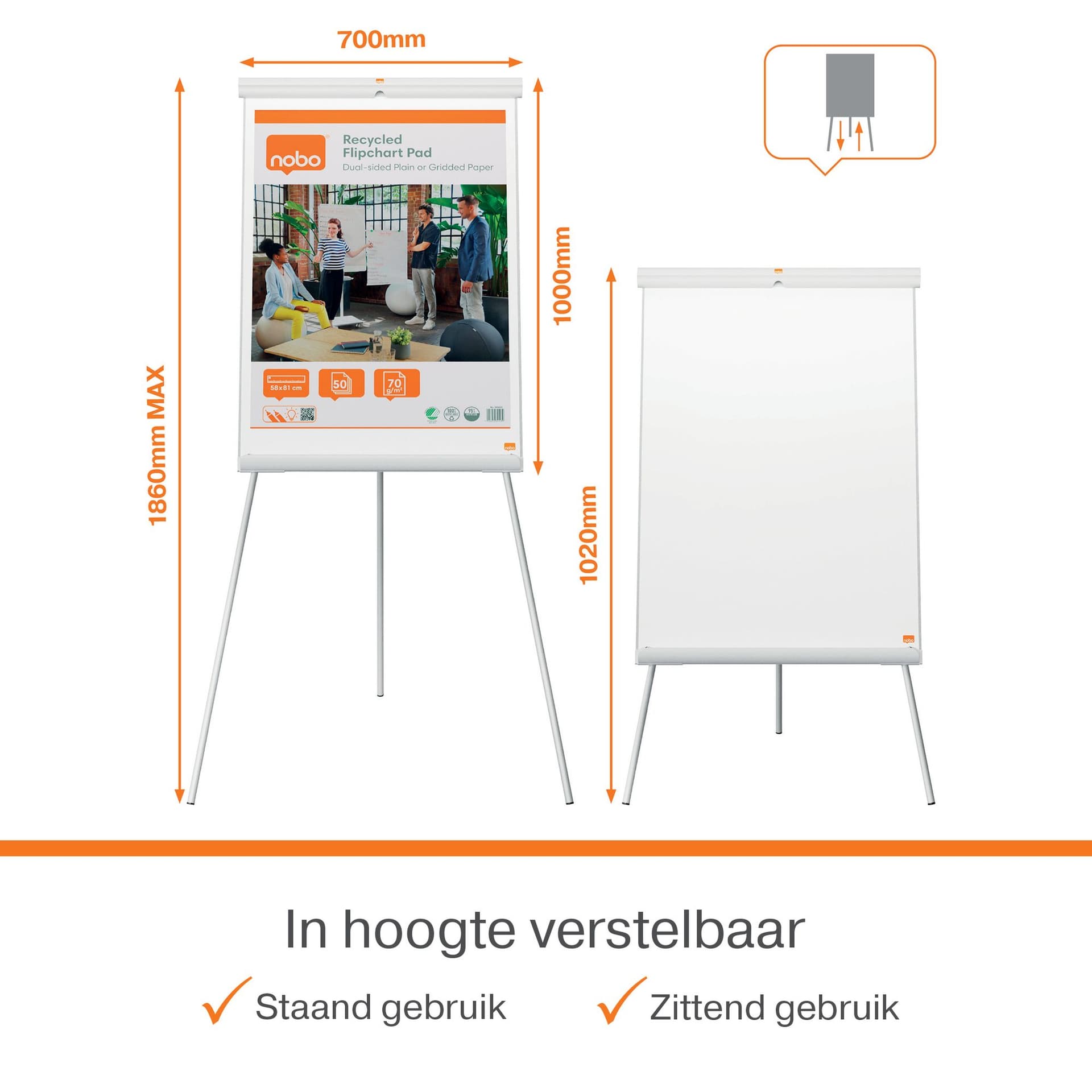 Flipover Nobo Premium Plus staal driepootstatief 3