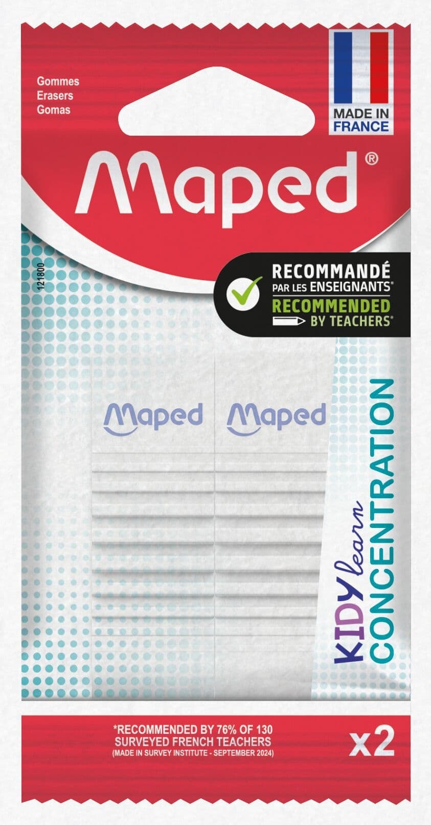 Gum Maped Kidy Learn Concentration set à 2 stuks wit