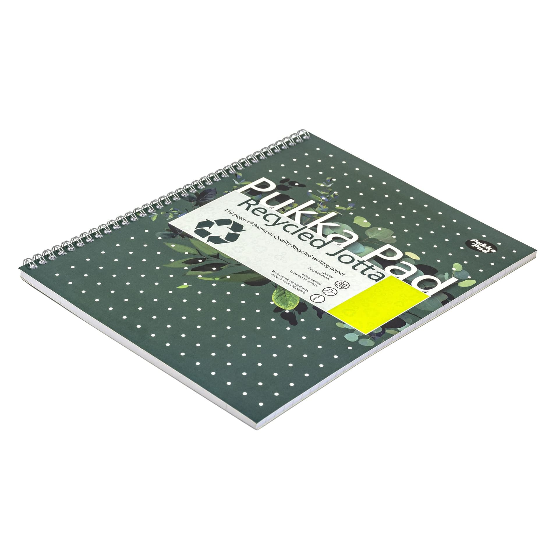 Collegeblok Pukka Pad Jotta Recycled A4 lijn 4-gaats 110 pagina's 80gr groen 2