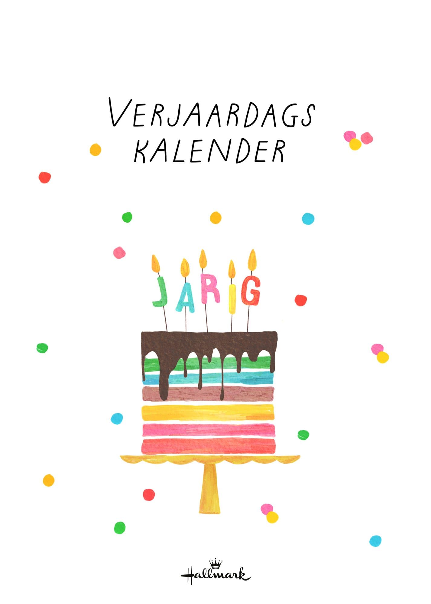 Verjaardagskalender kort Pretty Cute 21x30cm