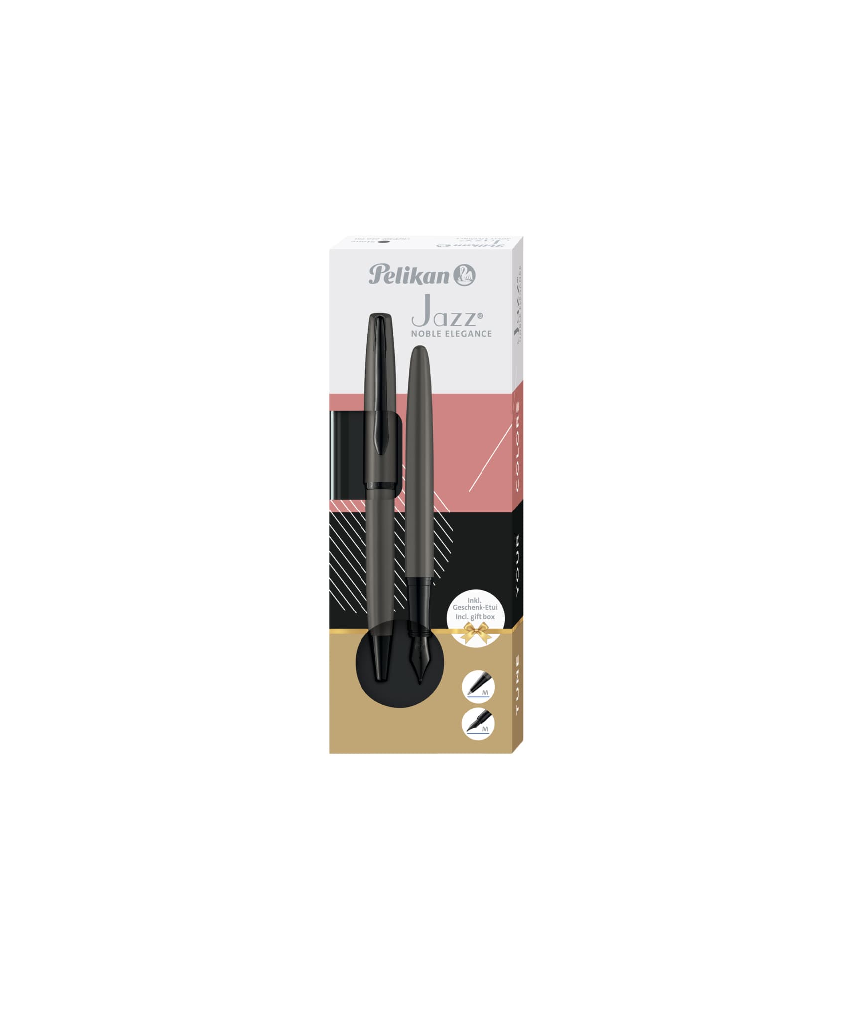 Schrijfset Pelikan Jazz Noble Elegance K36+P36 metaal stone