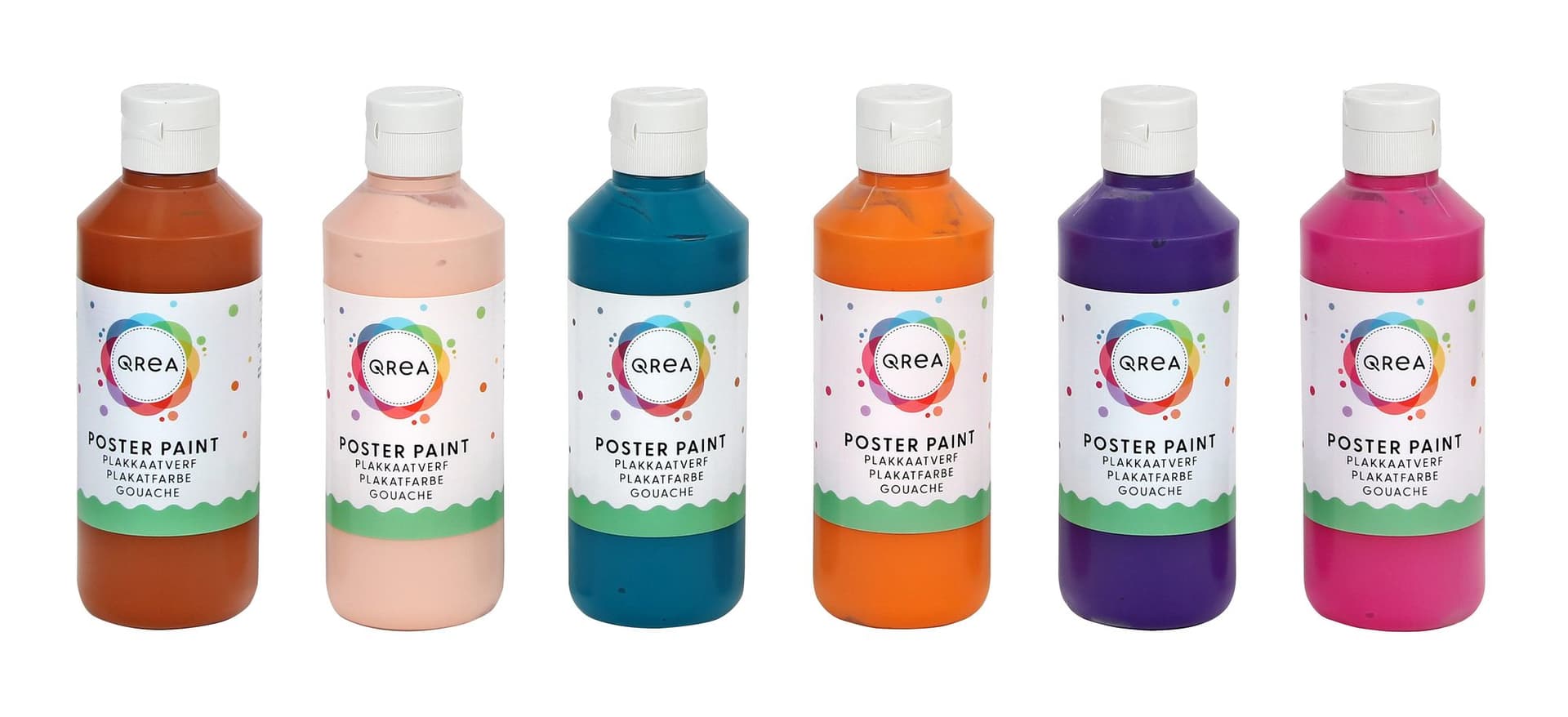 Plakkaatverf Qrea set à 6 fun kleuren 250ml