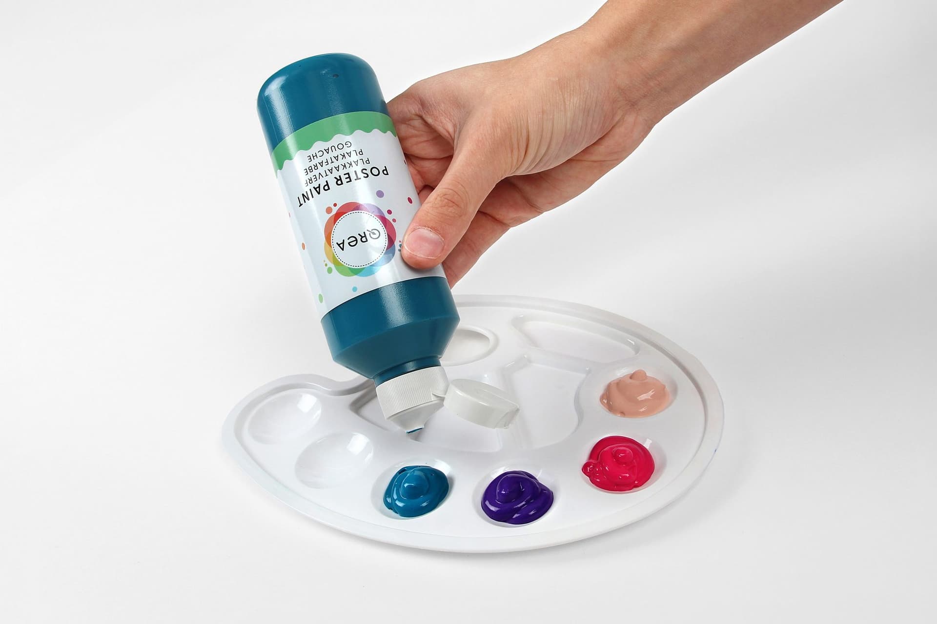 Plakkaatverf Qrea set à 6 fun kleuren 250ml 5
