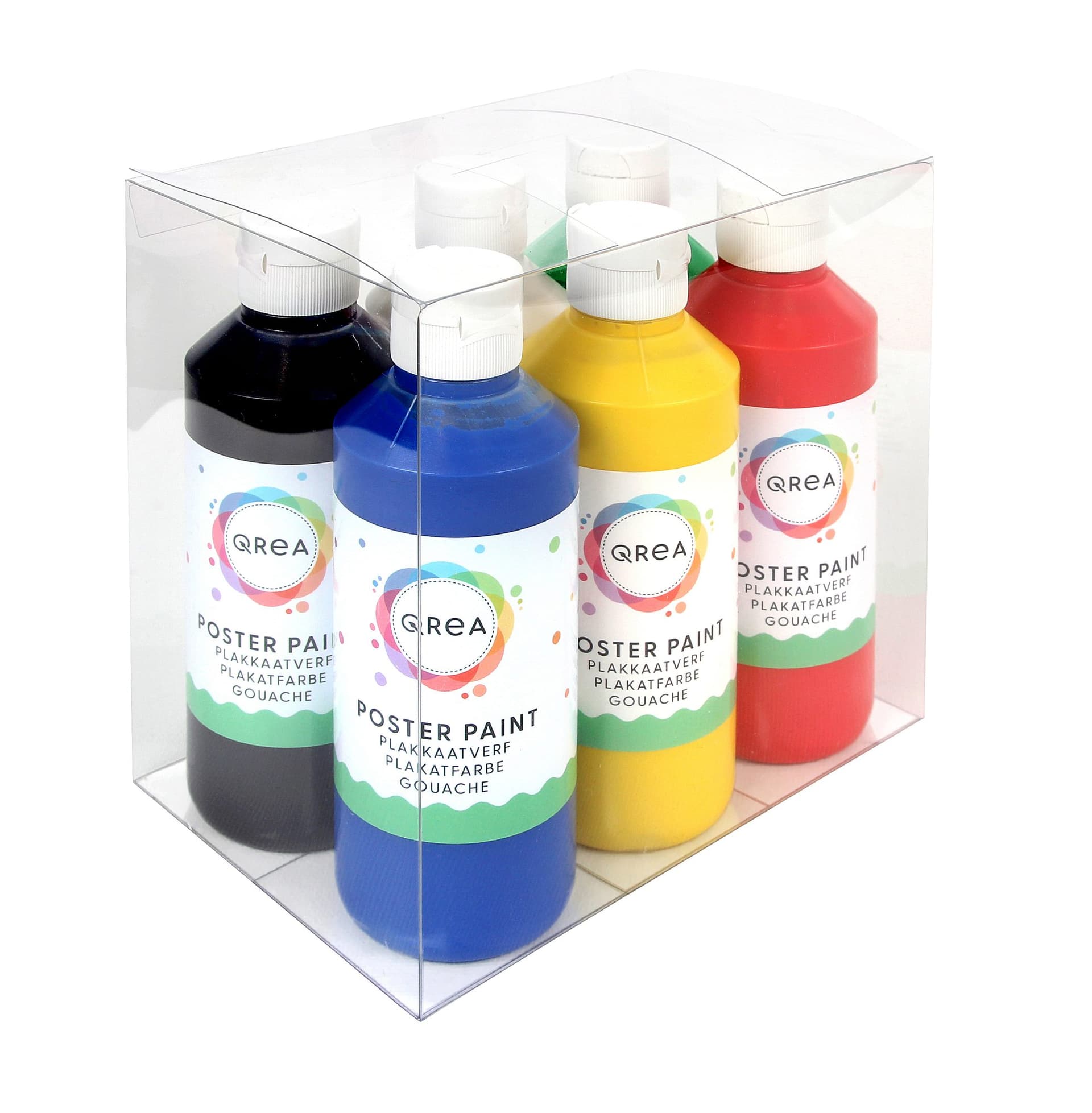 Plakkaatverf Qrea set à 6 standaard kleuren 250ml 3