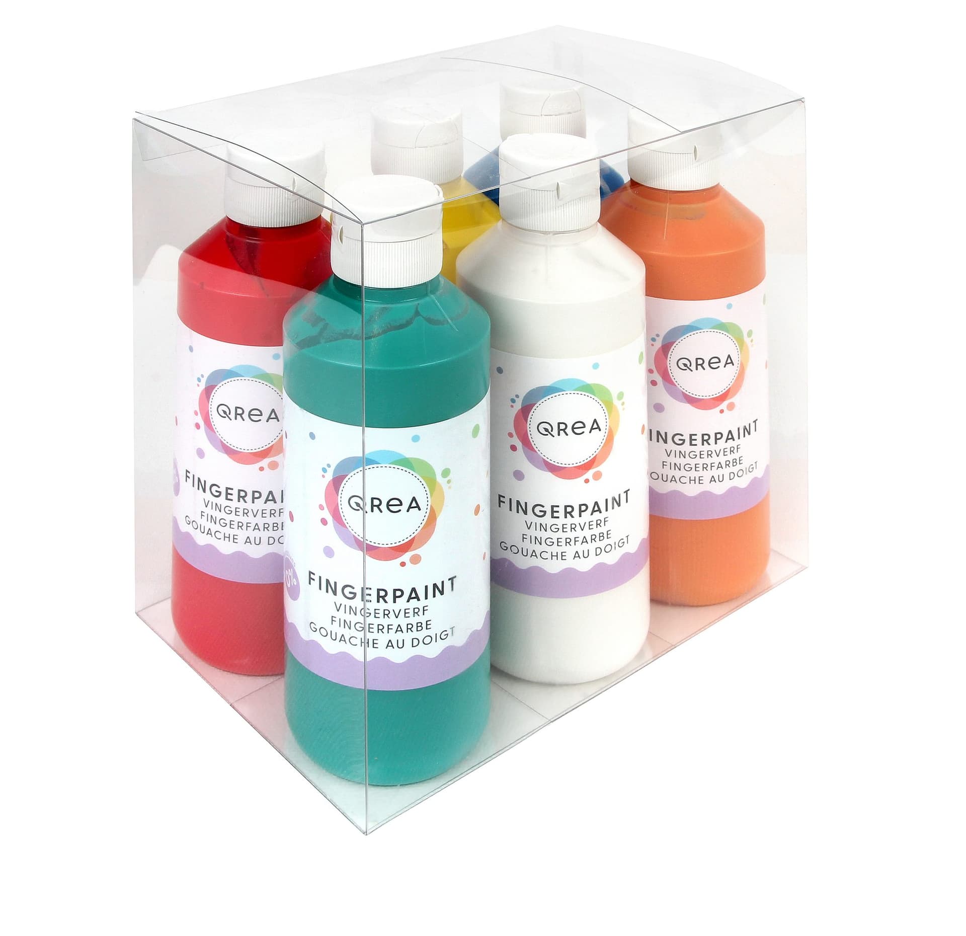 Vingerverf Qrea set à 6 kleuren 250ml 2