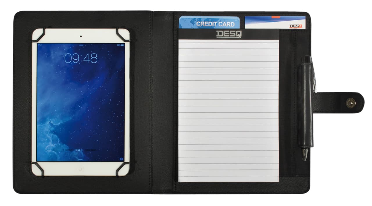 Schrijfmap DESQ voor tablet 7"-10" met sluitclip zwart 3