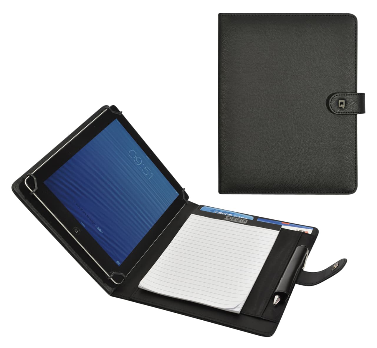 Schrijfmap DESQ voor tablet 7"-10" met sluitclip zwart 6