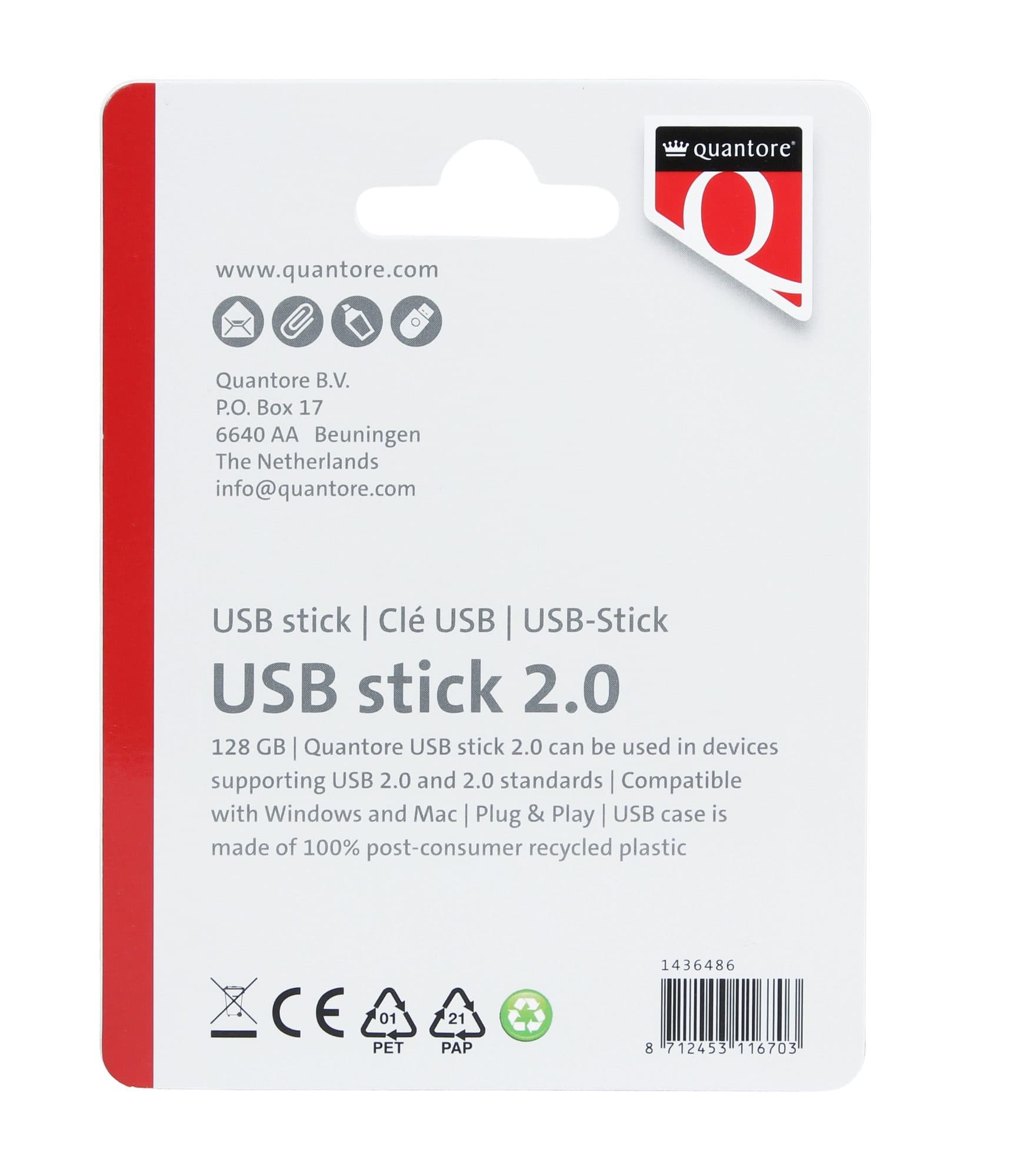 USB stick 2.0 Quantore USB-A 128GB zwart 2