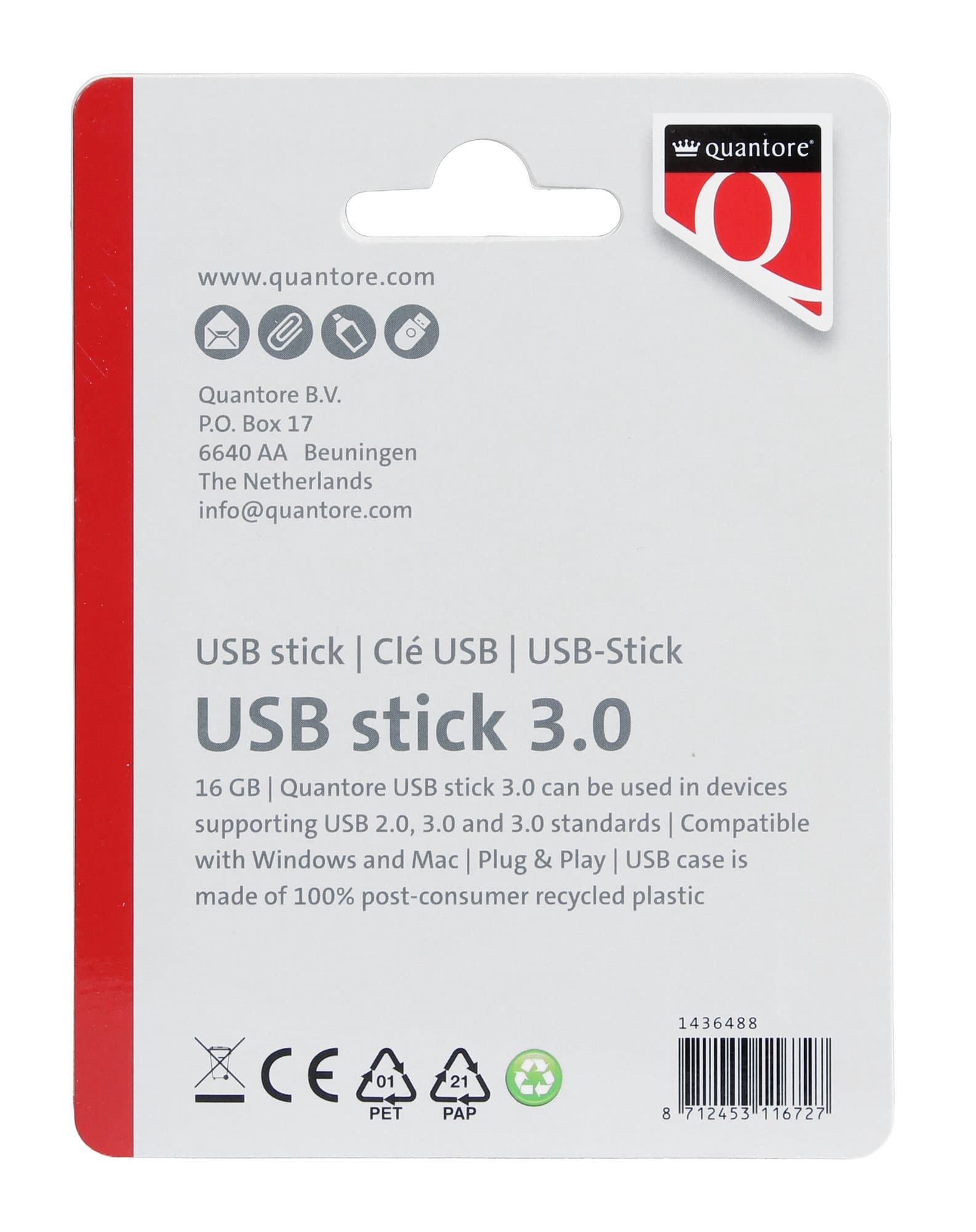 USB stick 3.0 Quantore USB-A 16GB zwart 2