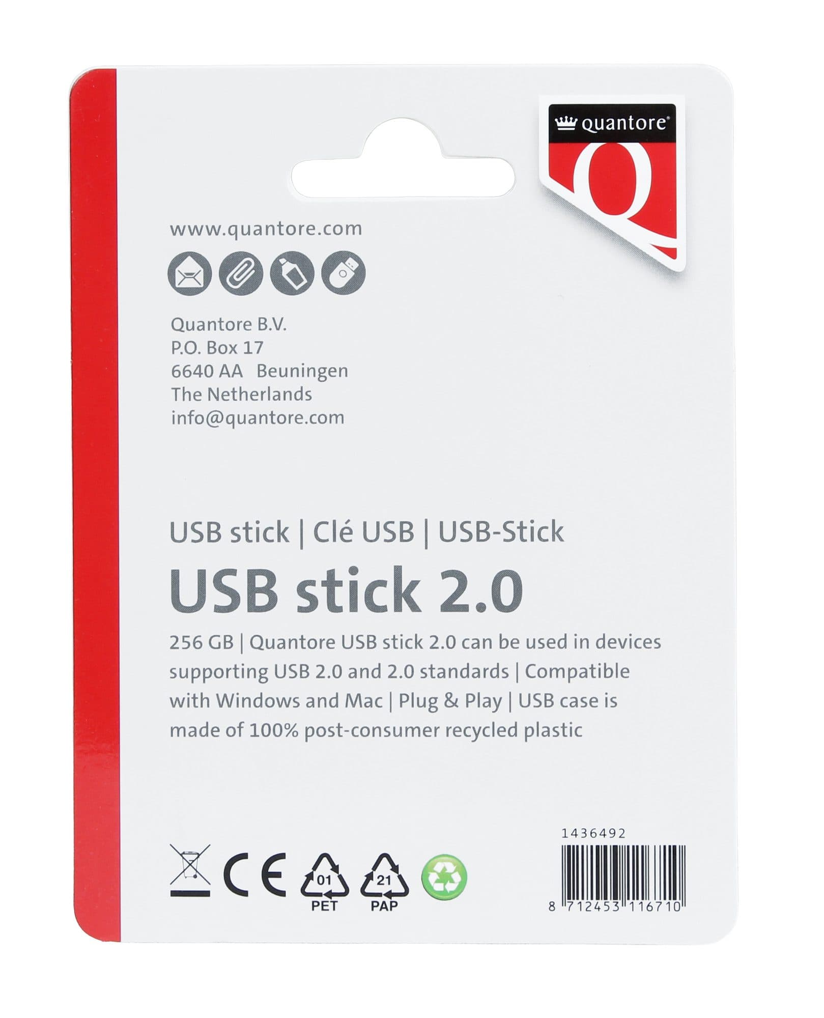 USB stick 2.0 Quantore USB-A 256GB zwart 2