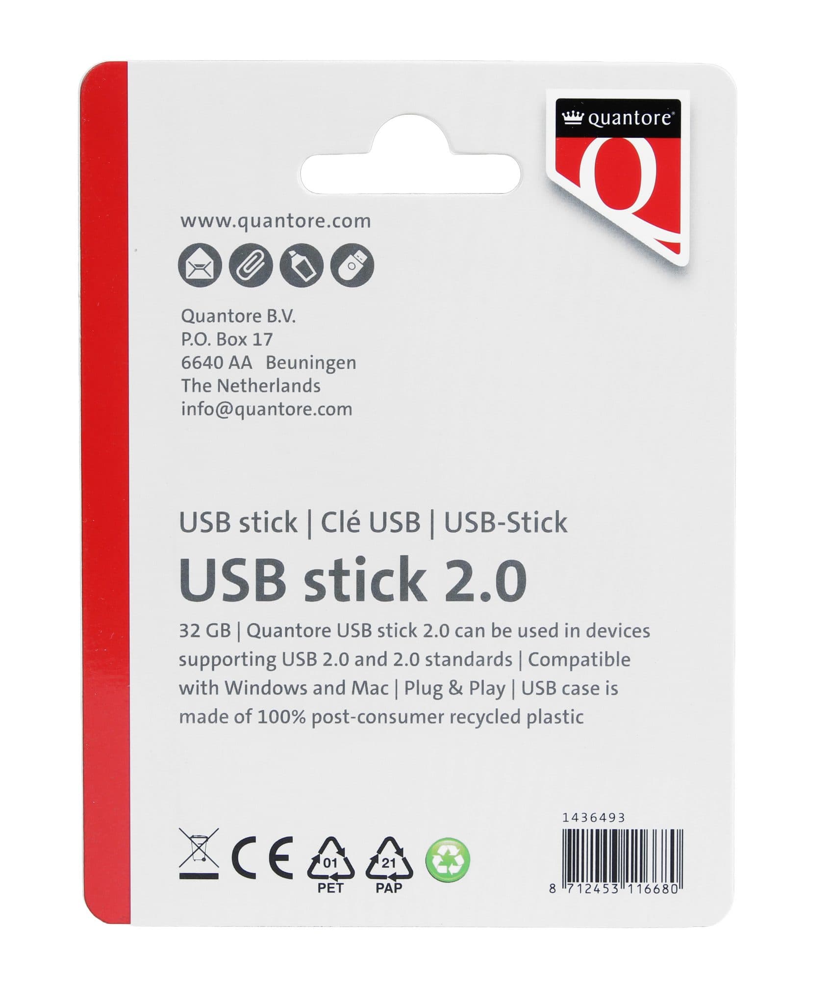 USB stick 2.0 Quantore USB-A 32GB zwart 2