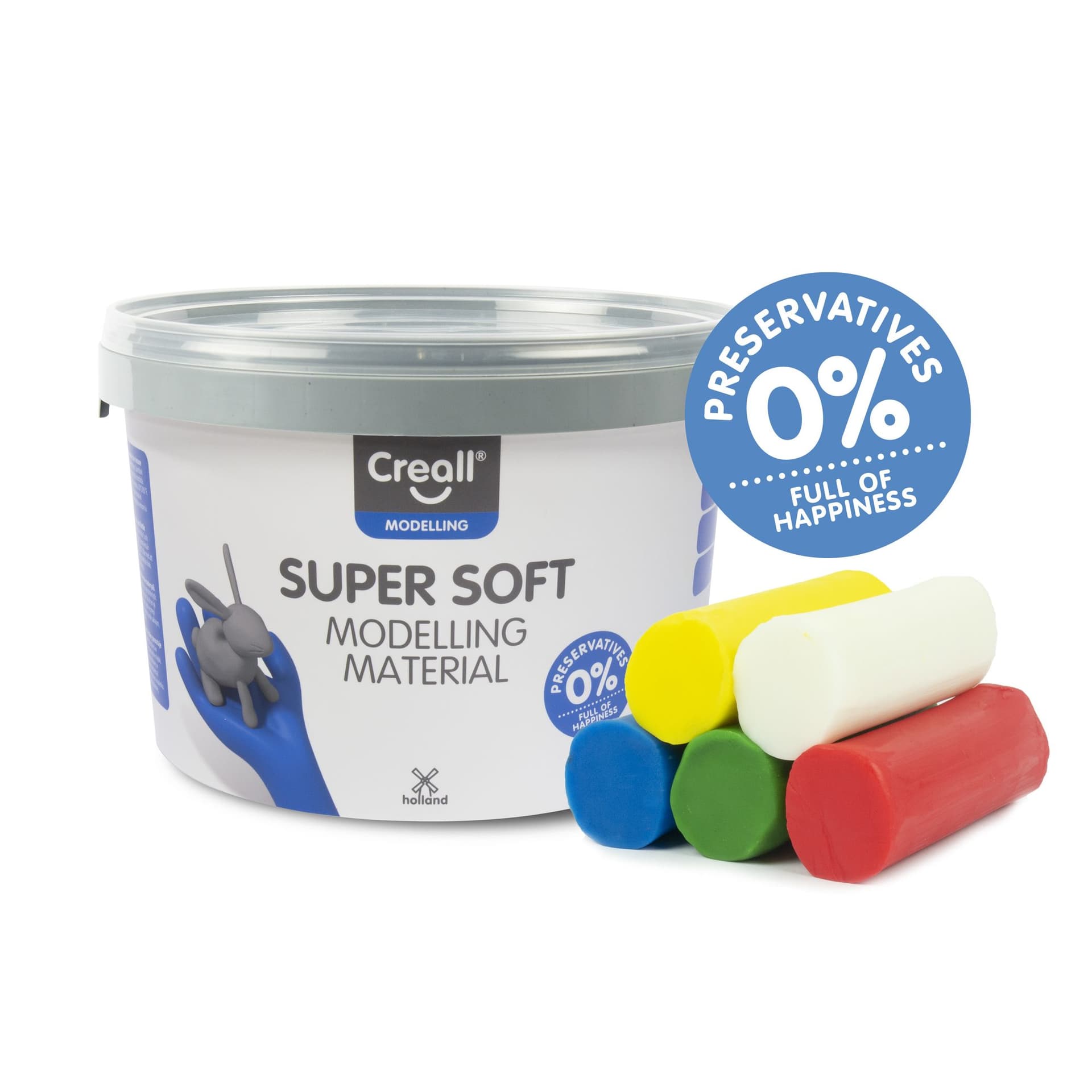 Klei Creall supersoft rood/blauw/groen/geel/wit 1750gram 2