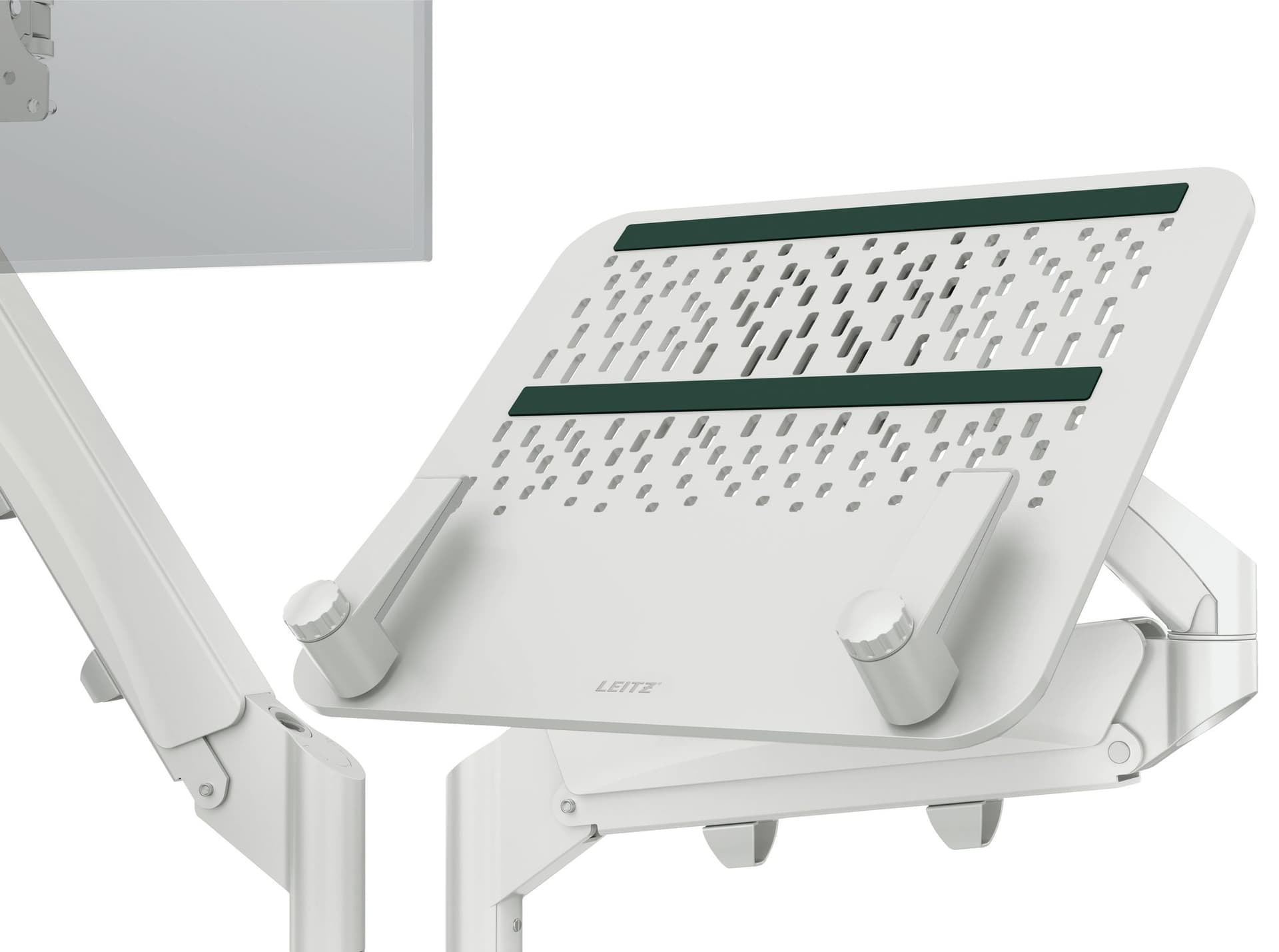 Monitor- en laptoparm Leitz Ergo ruimtebesparend dubbel grijs 2