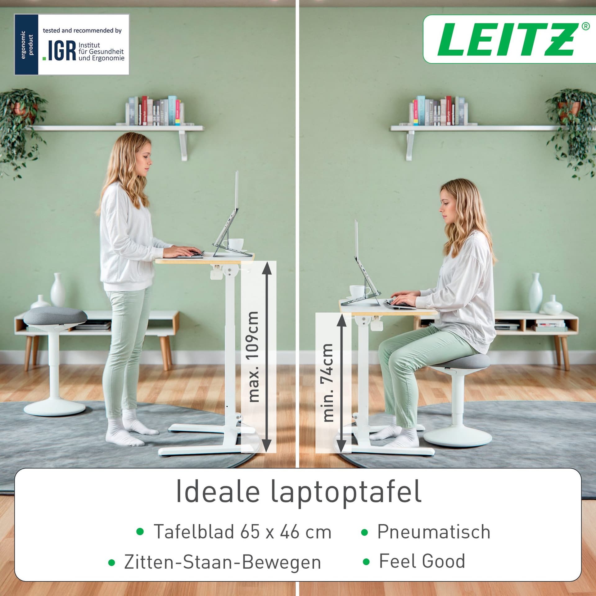 Zit-sta bureau Leitz Ergo compact inklapbaar 4