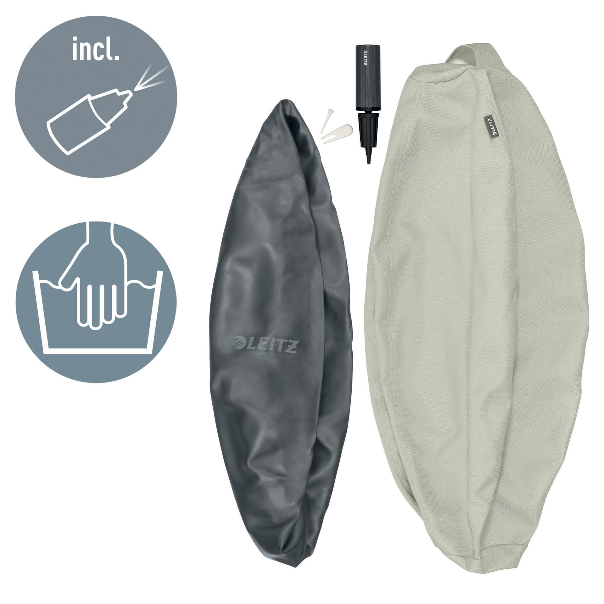 Actieve zitbal Leitz Ergo 65cm anti-rol lichtgrijs 2