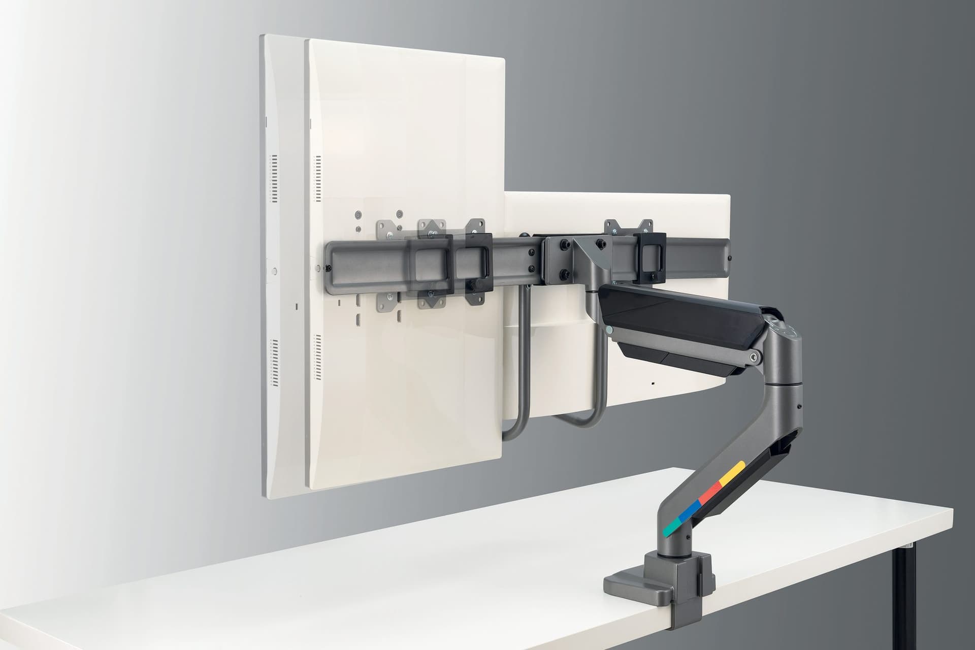 Monitorarm Kensington SmartFit dubbel dwarsbalk en handgreep 4