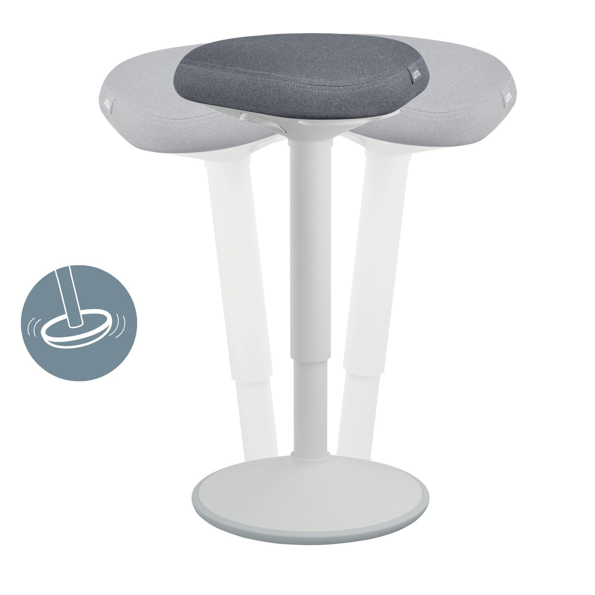 Actieve zit-sta kruk Leitz Ergo met gasveer 57-82 cm grijs 3