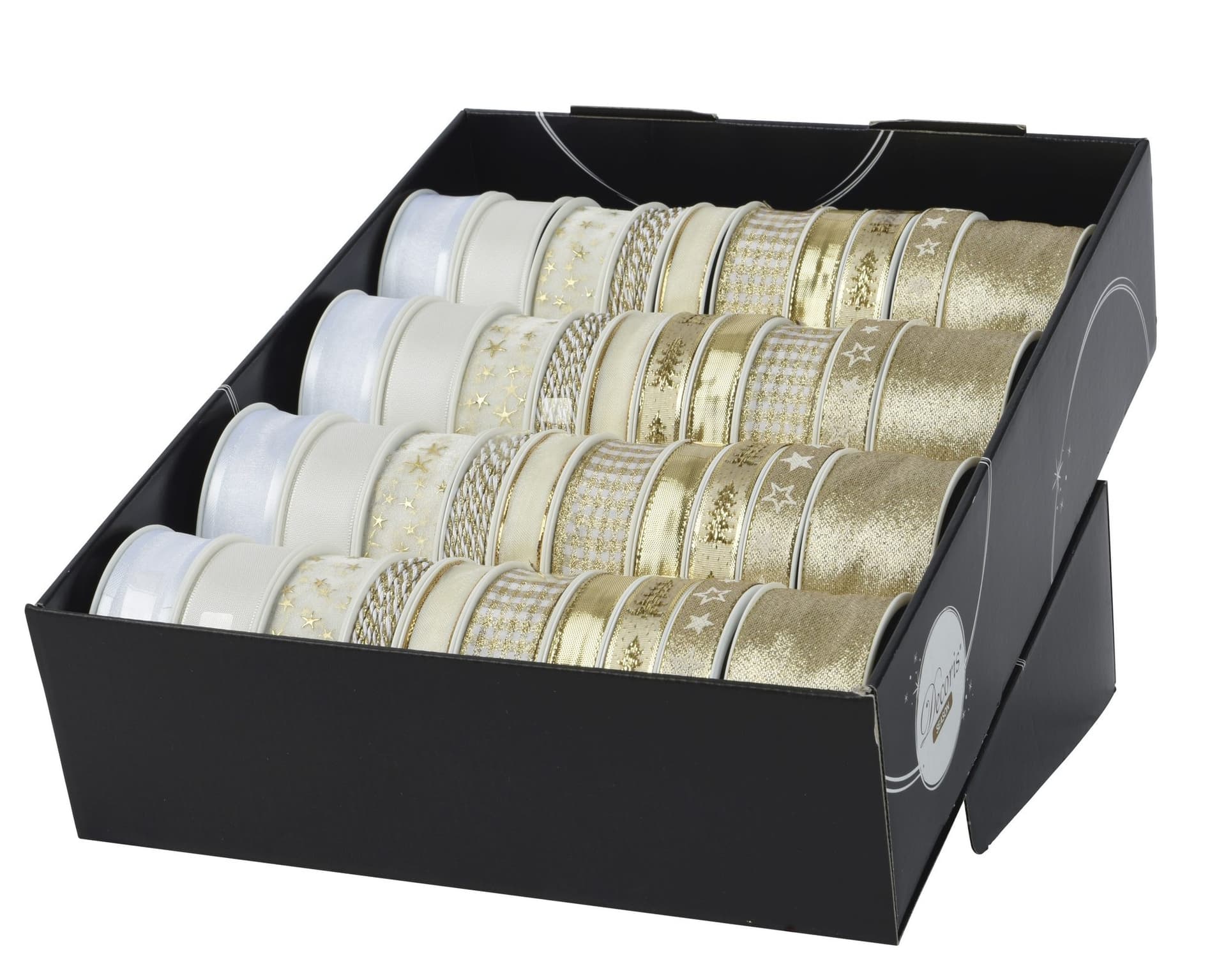 Lint Decoris polyester goud/parelmoer assorti 2