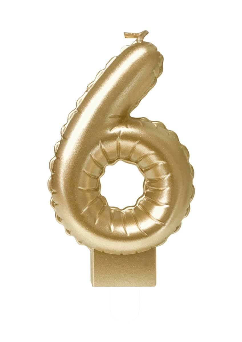 Foil balloon candle gold 6