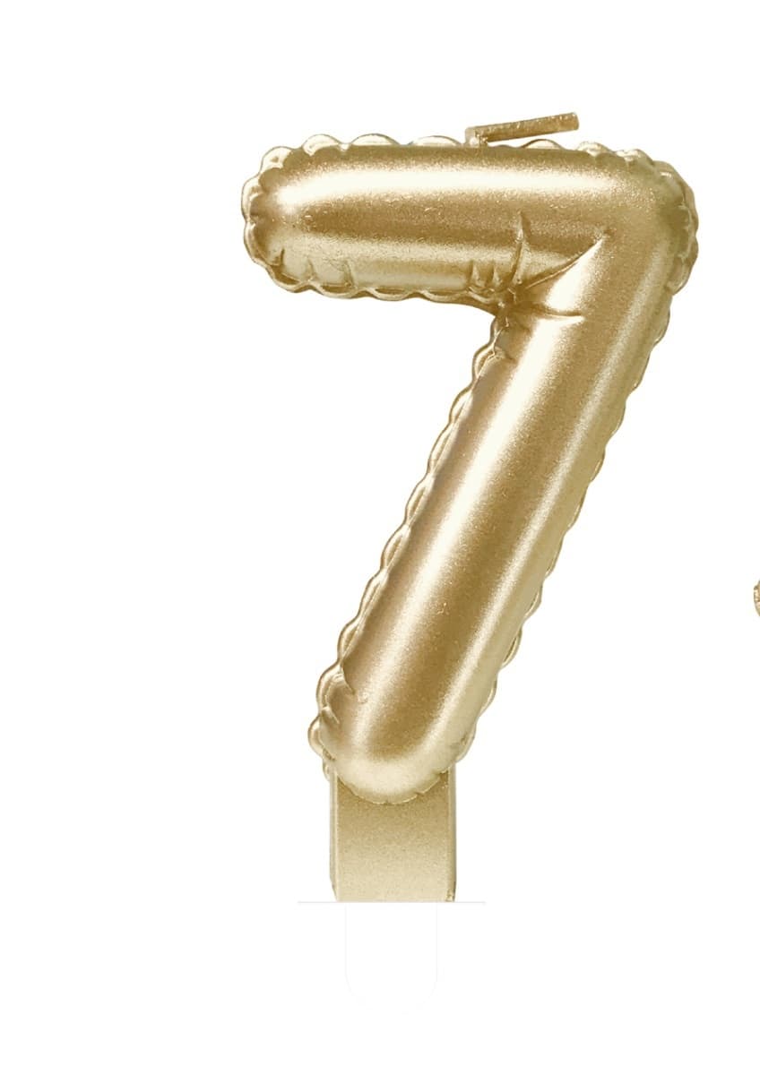 Foil balloon candle gold 7