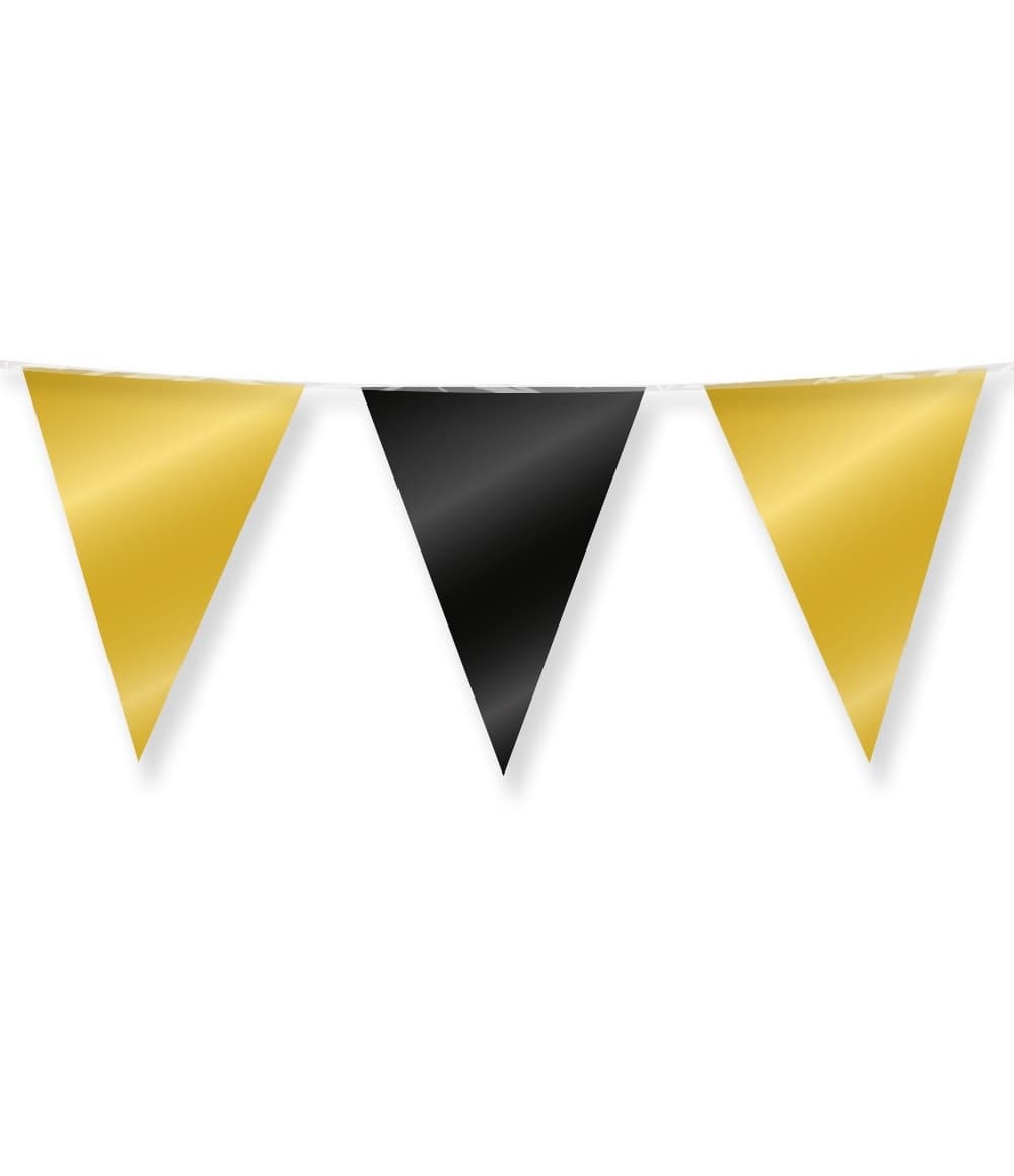 Party Flag Foil Gold and black